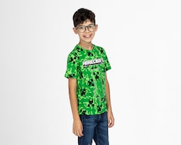 Playera Cuello Redondo Verde Minecraft para Niño