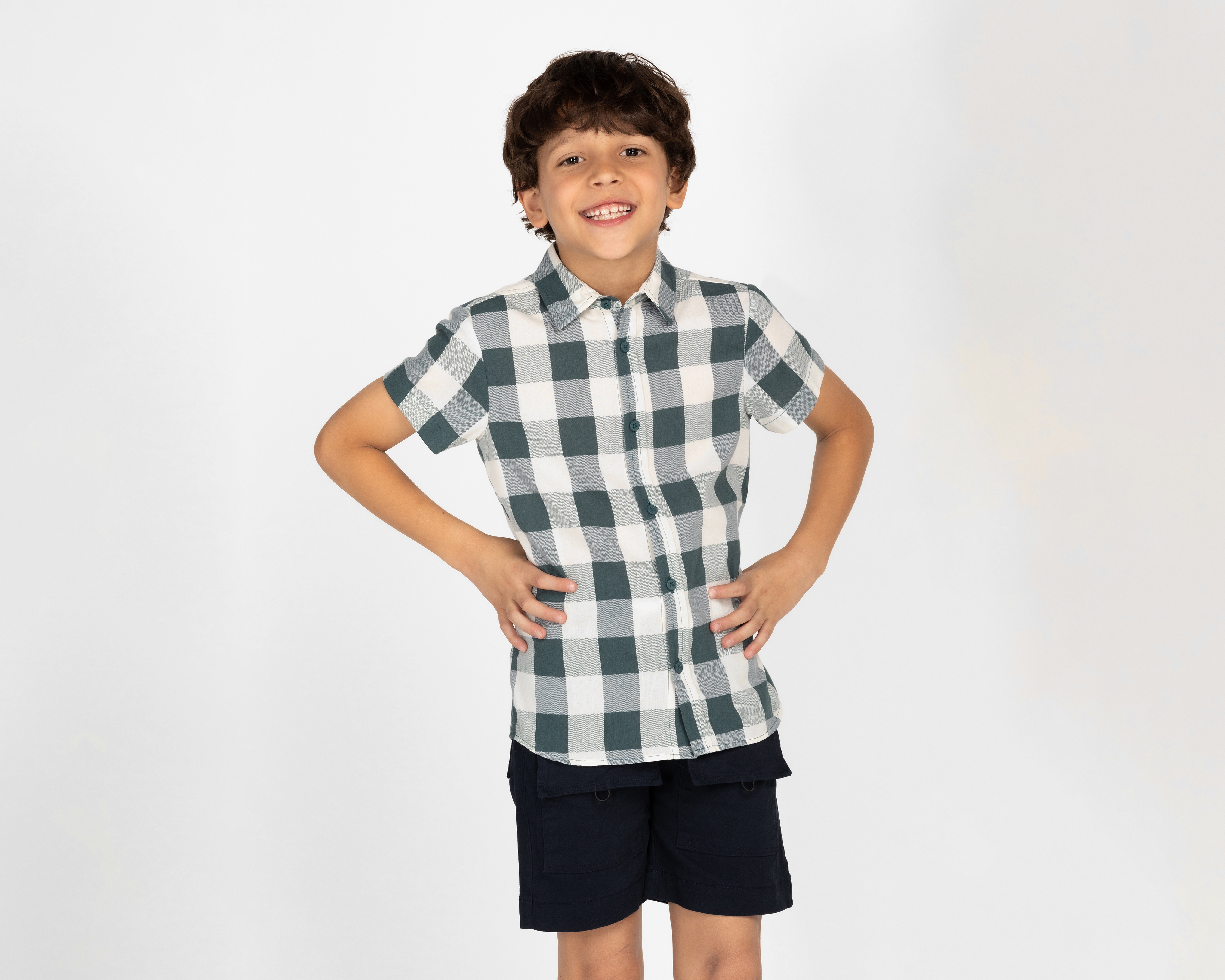 Foto 1 | Foto 1 | Camisa Refill Manga Corta a Cuadros para Niño