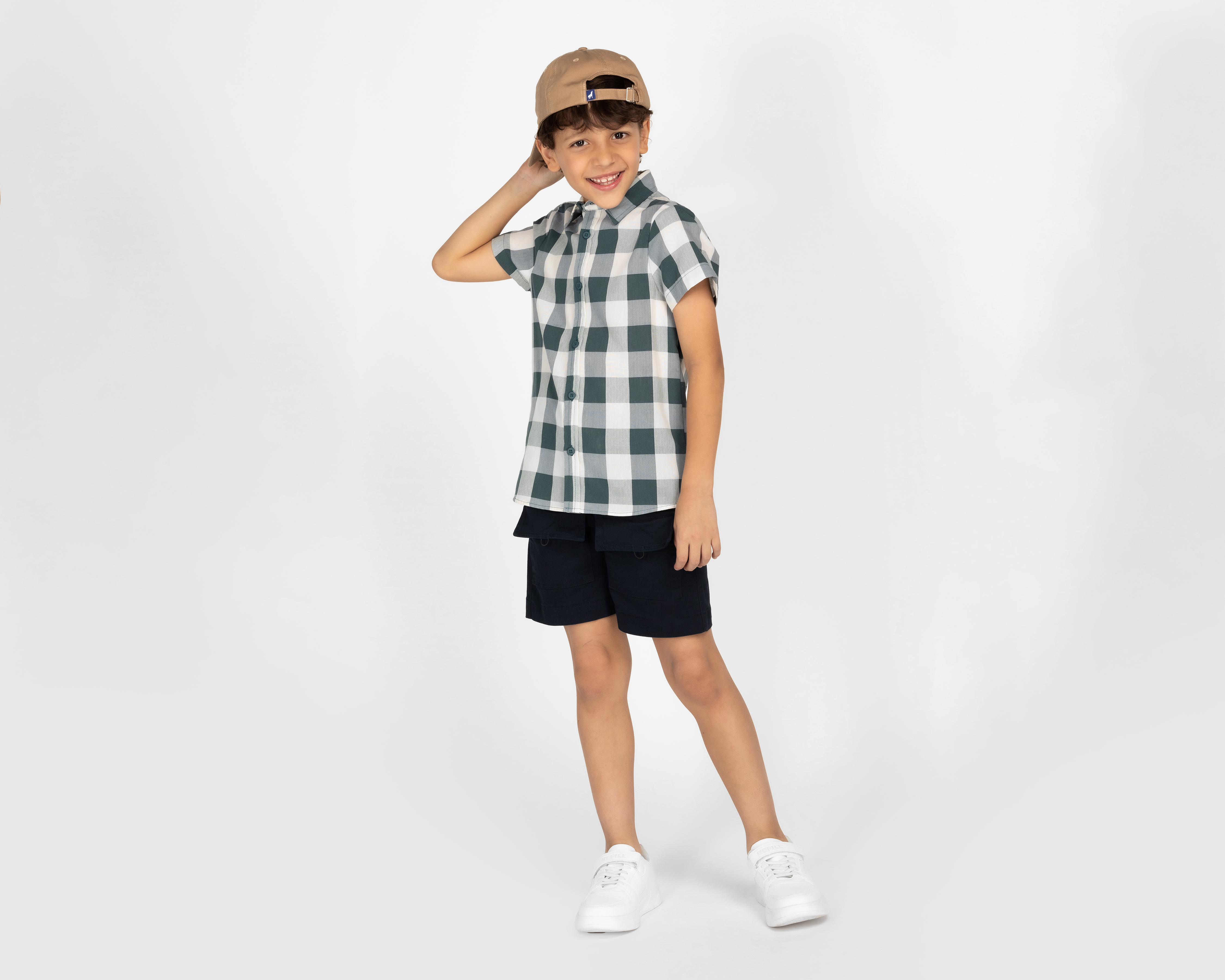Foto 3 pulgar | Foto 2 | Camisa Refill Manga Corta a Cuadros para Niño