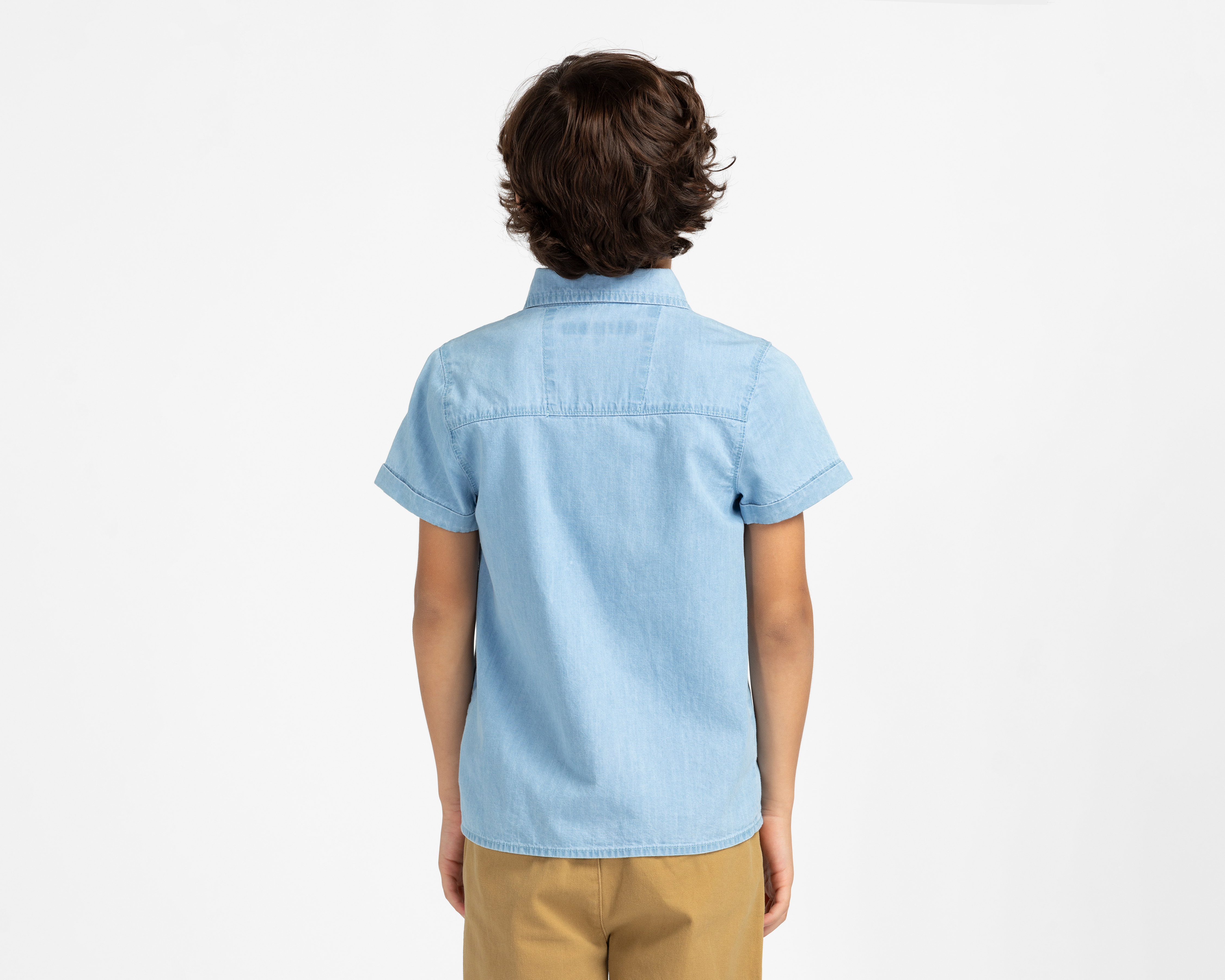 Foto 4 pulgar | Foto 3 | Camisa Cuello Americano Azul Refill para Niño