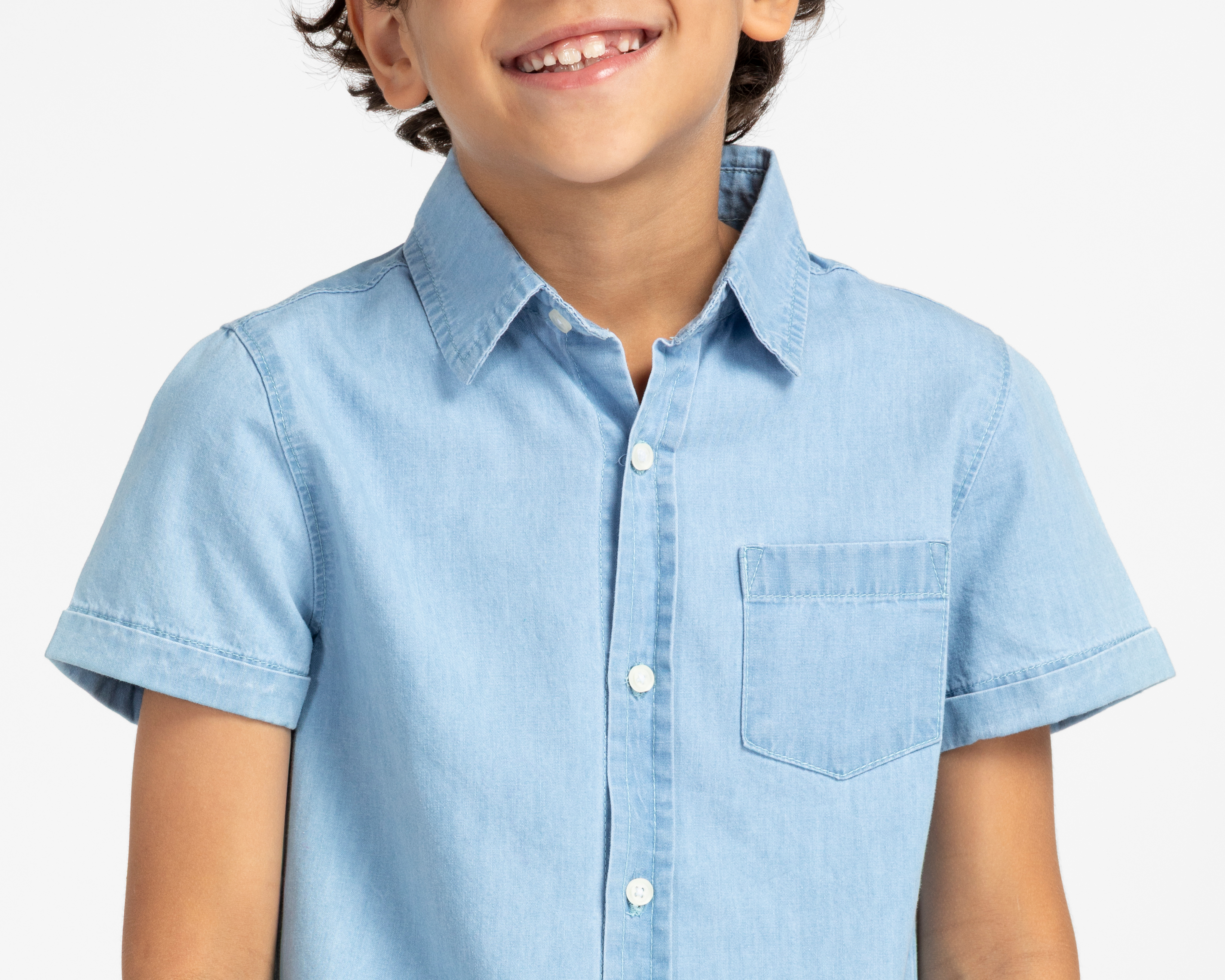 Foto 5 pulgar | Foto 4 | Camisa Cuello Americano Azul Refill para Niño