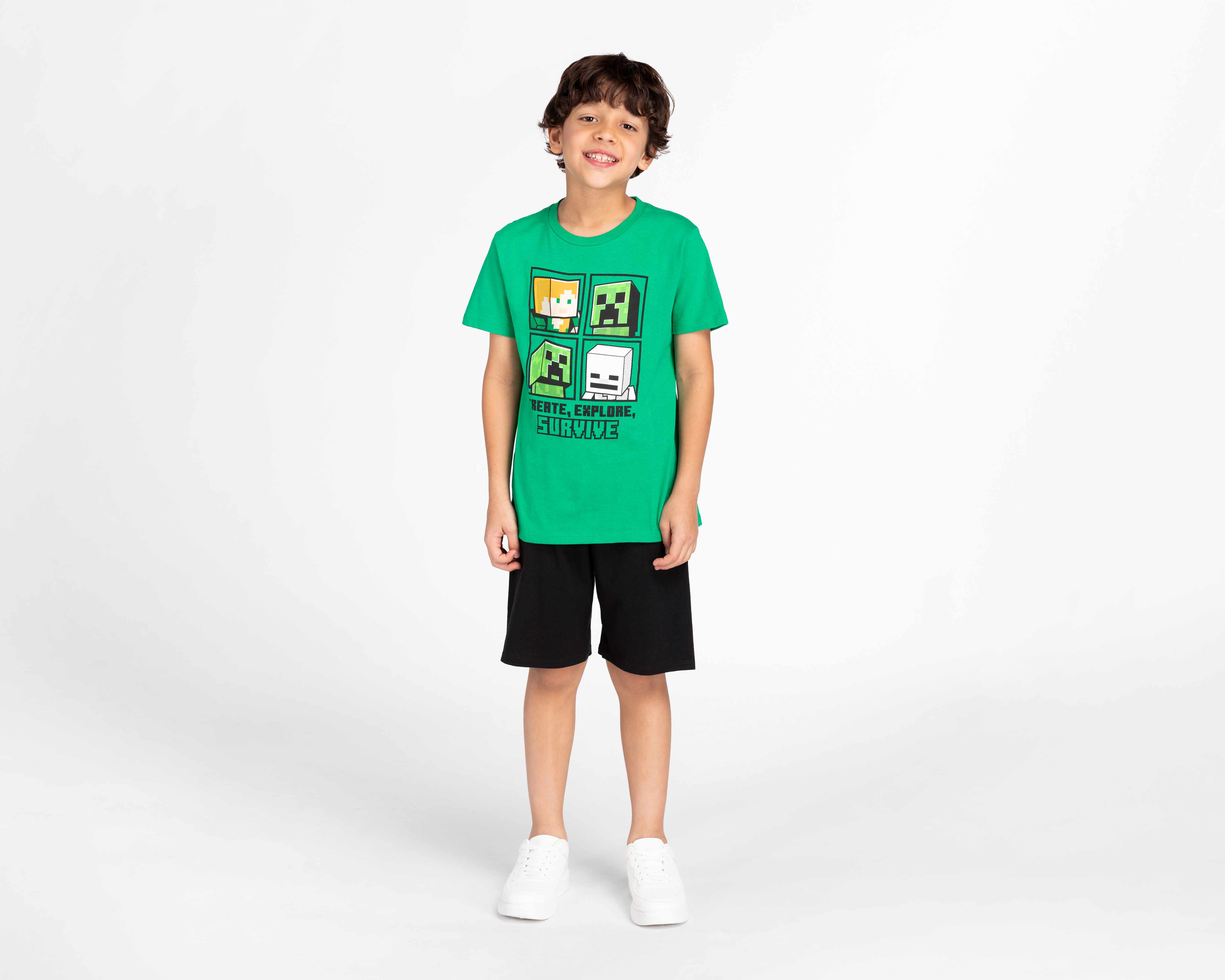 Foto 2 pulgar | Foto 1 | Playera y Short Minecraft para Niño