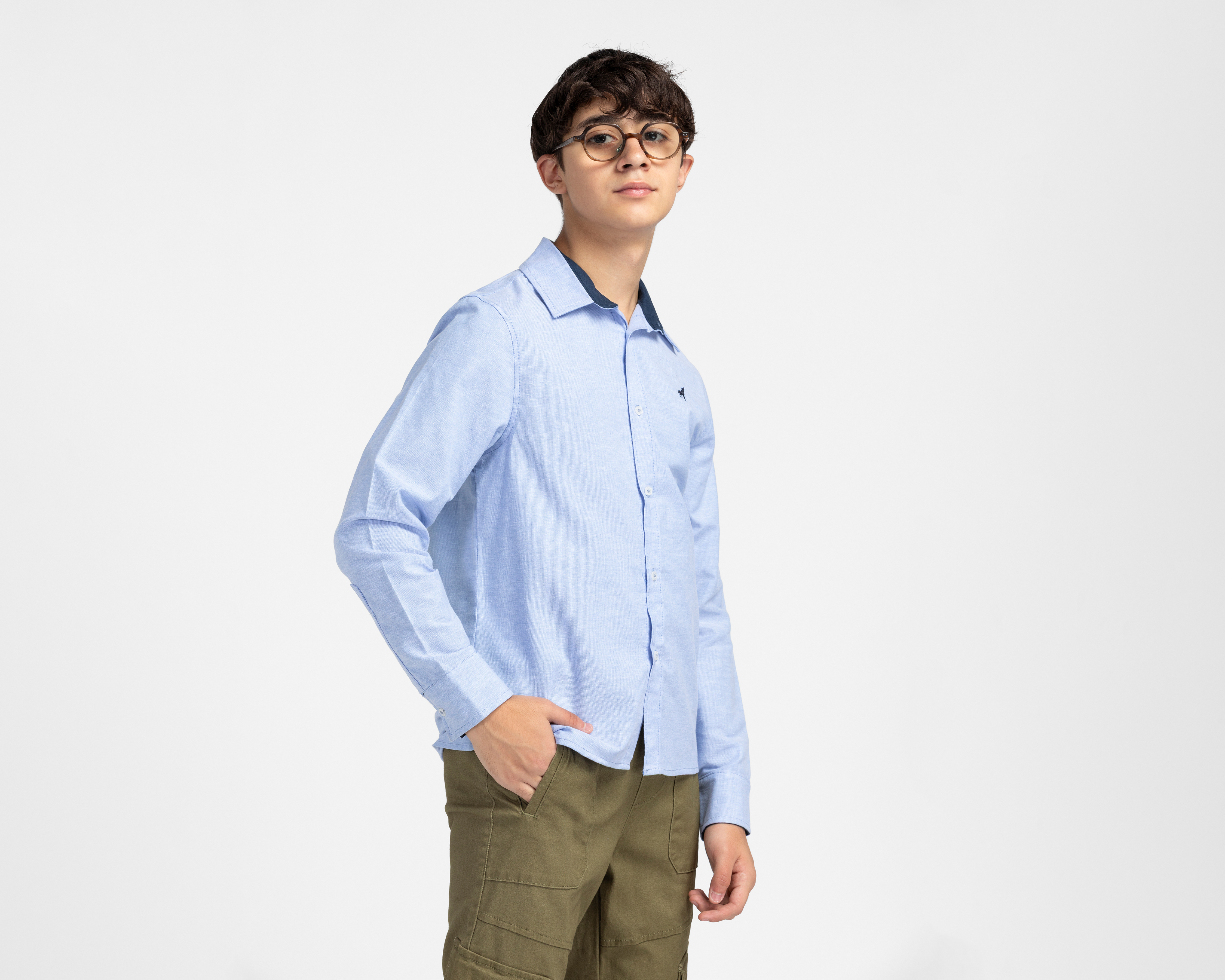 Camisa Refill Manga Larga Azul para Niño