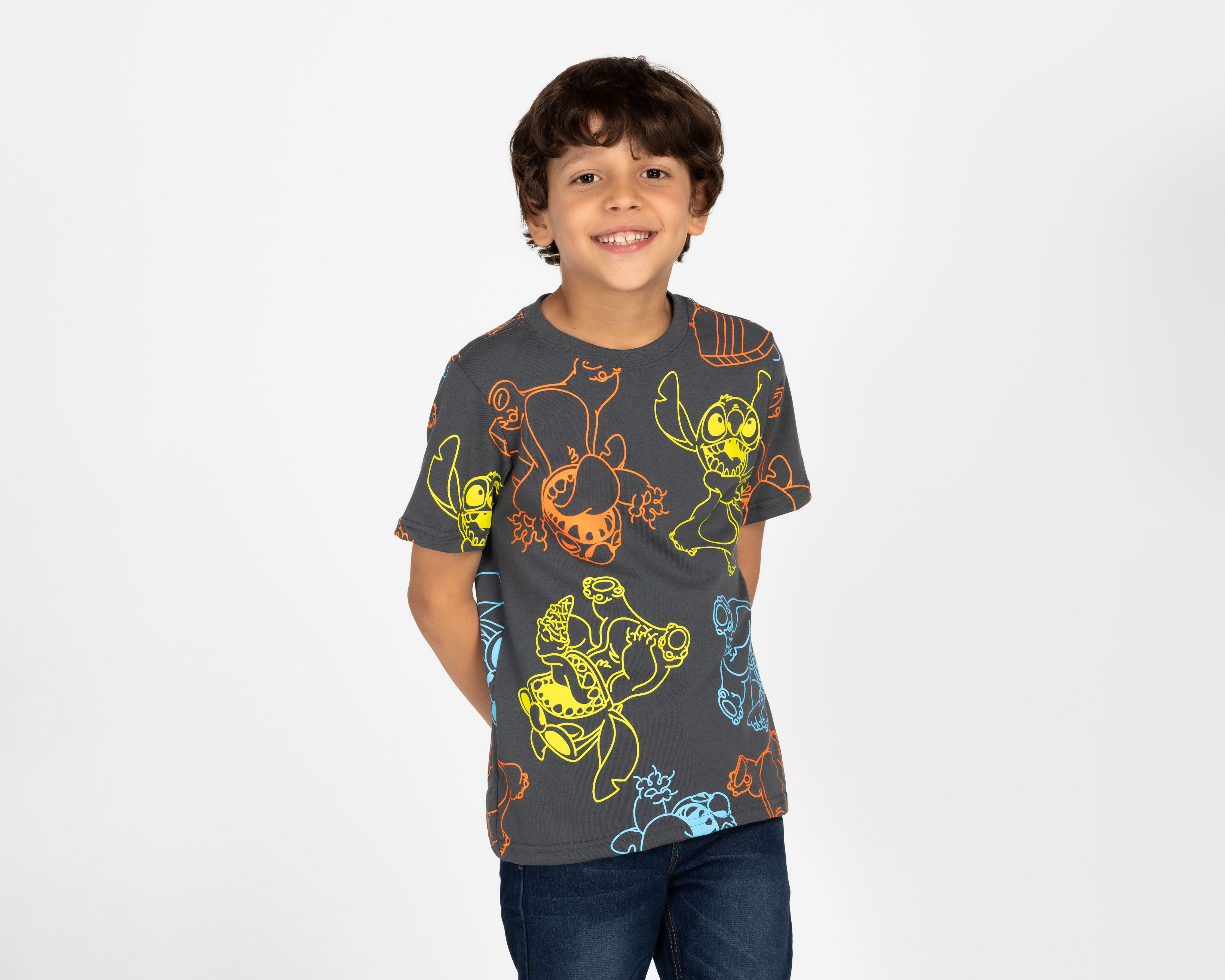 Foto 2 pulgar | Foto 1 | Playera Disney Stitch Manga Corta Full Print para Niño