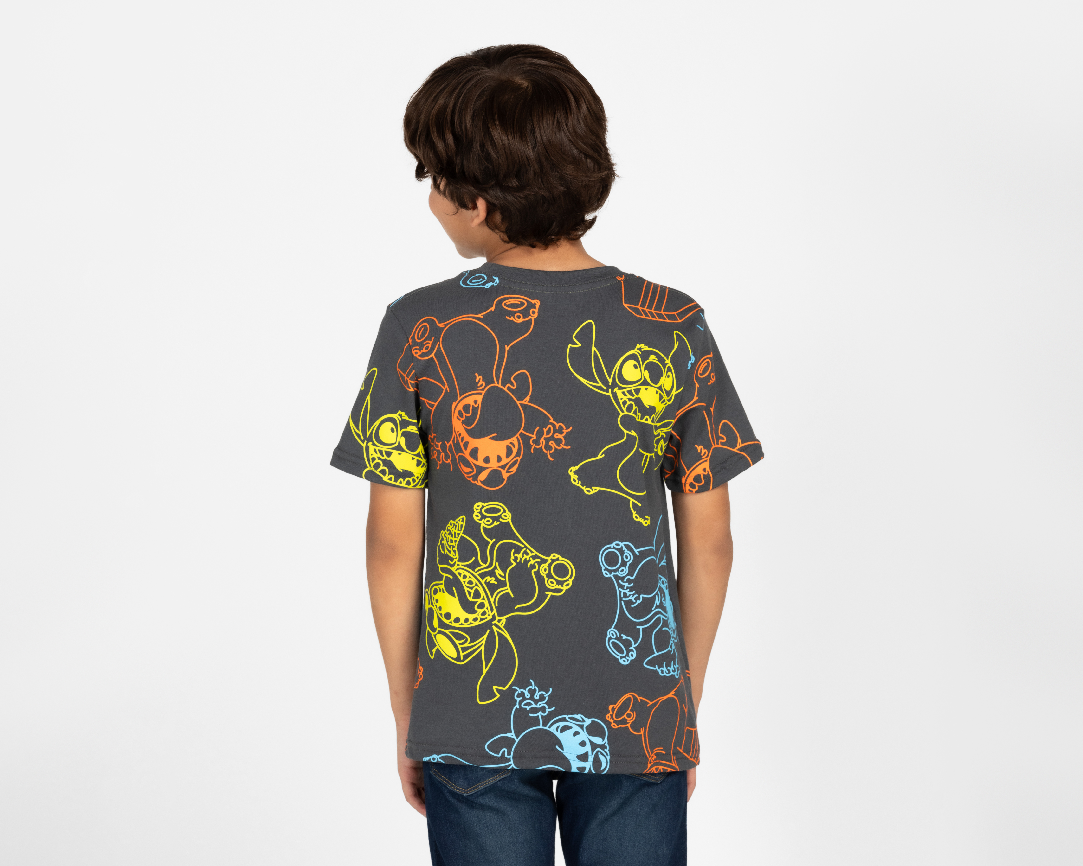 Foto 3 pulgar | Foto 2 | Playera Disney Stitch Manga Corta Full Print para Niño