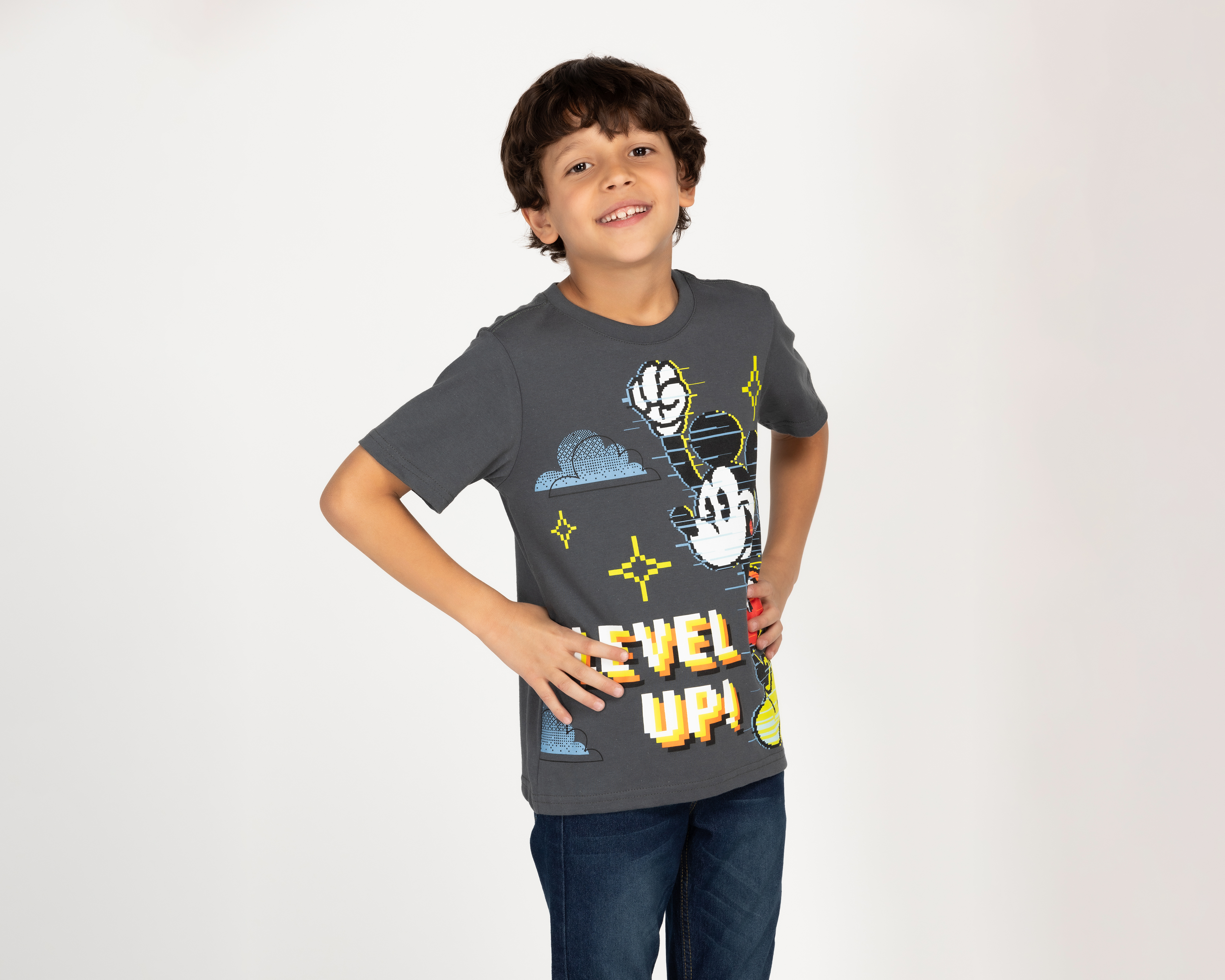 Playera Disney Mickey Mouse Manga Corta Estampada para Niño