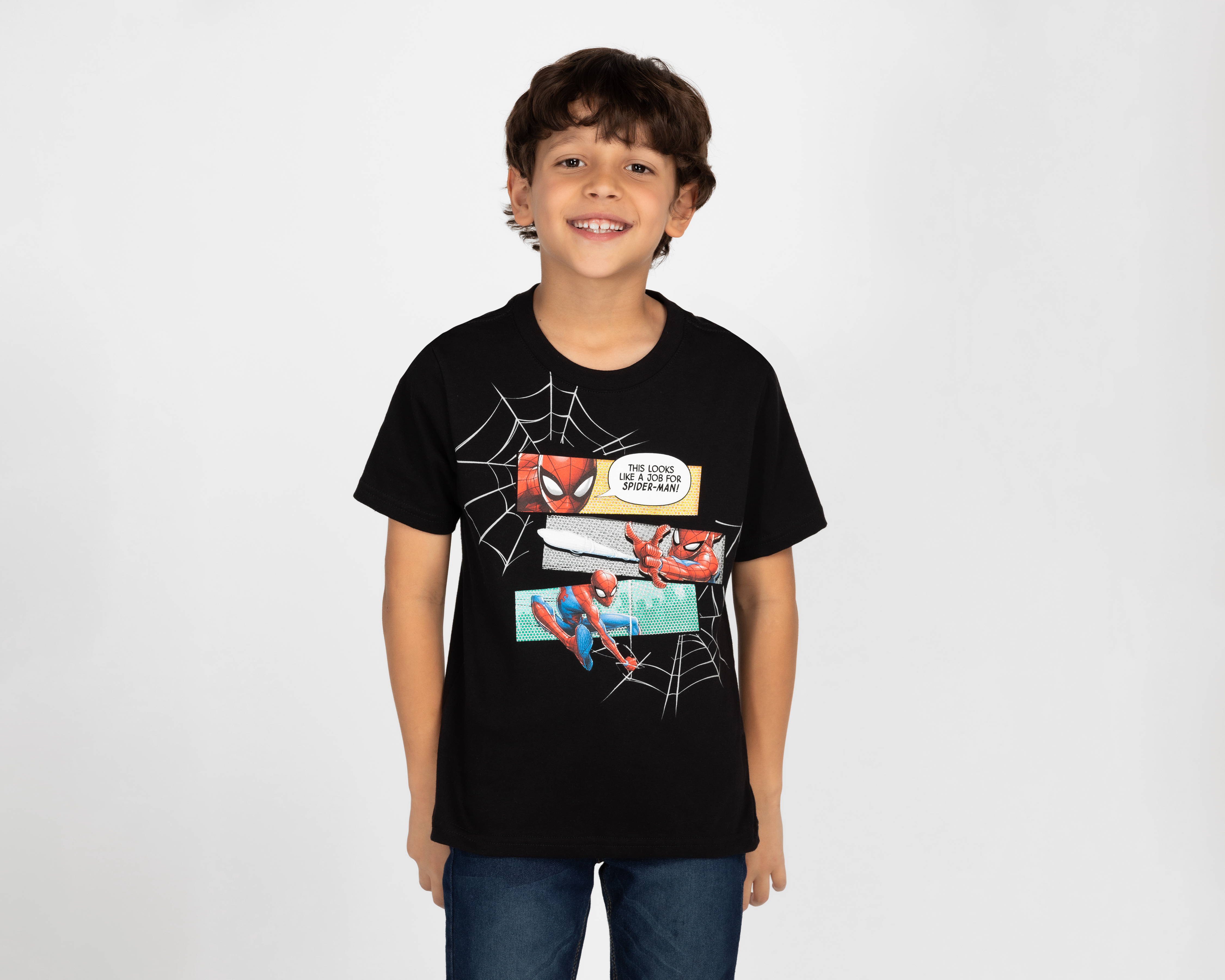 Playera Marvel Spider-Man Manga Corta Estampada para Niño