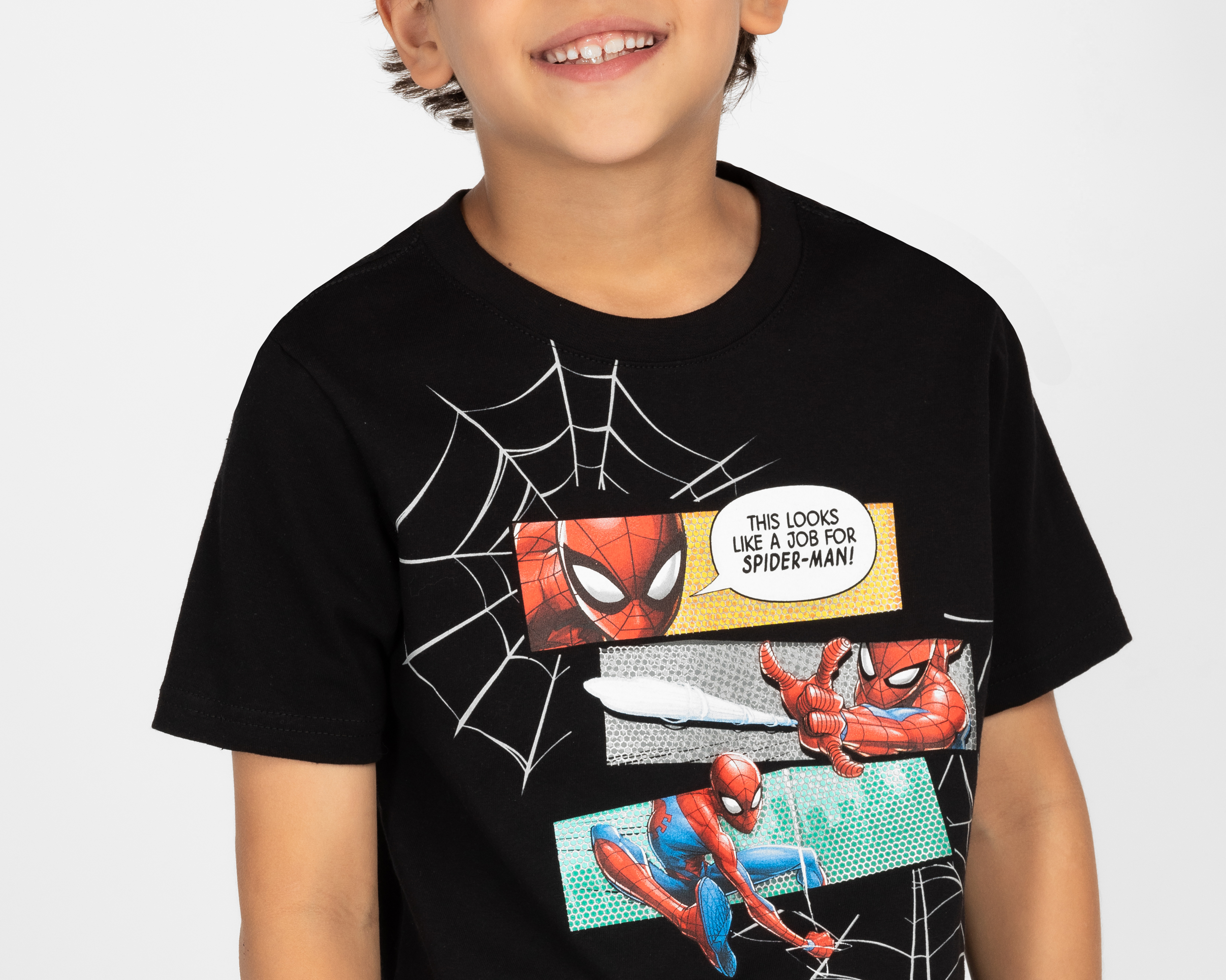 Foto 4 pulgar | Foto 3 | Playera Marvel Spider-Man Manga Corta Estampada para Niño