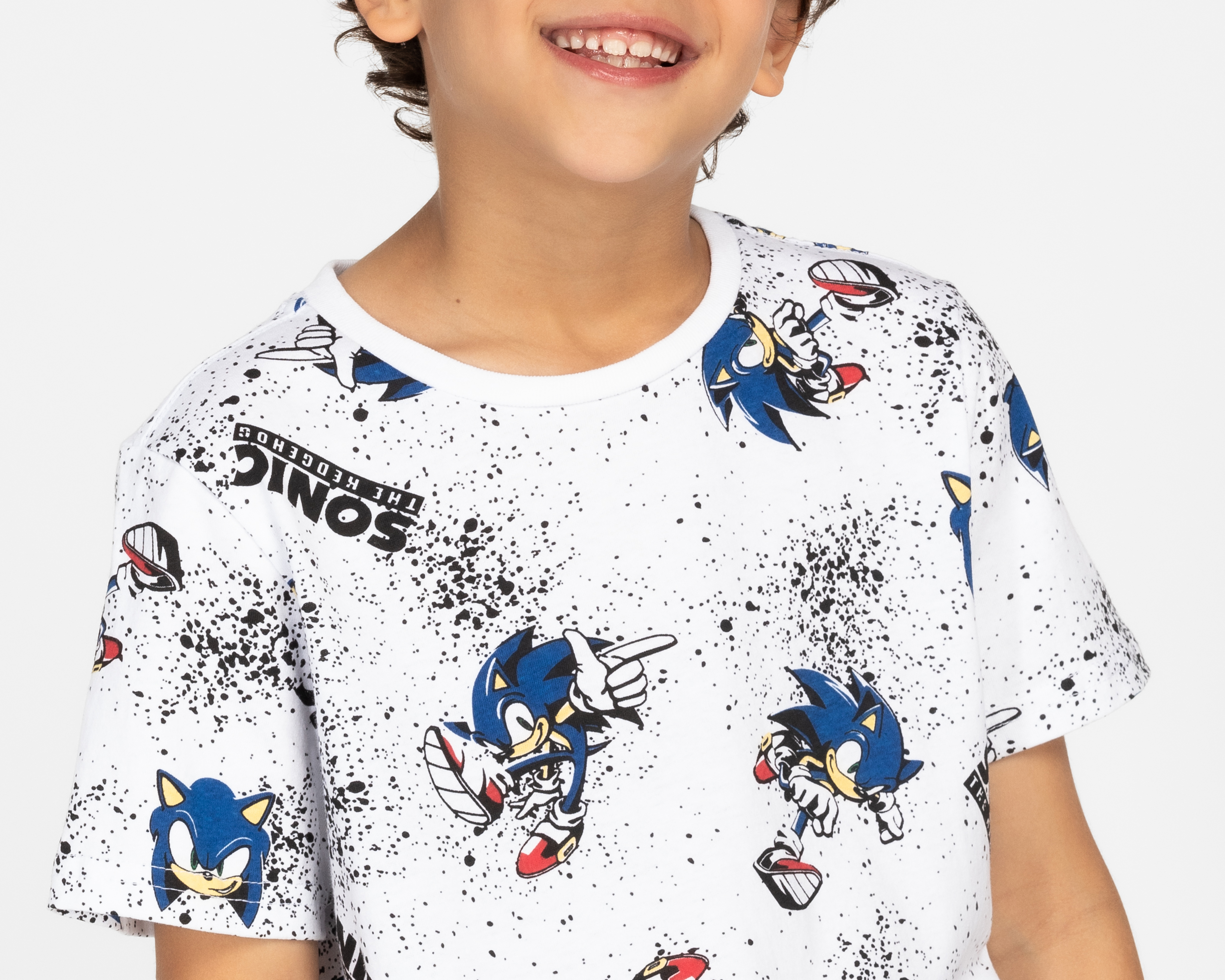 Foto 4 pulgar | Foto 3 | Playera Sonic Manga Corta Estampada para Niño