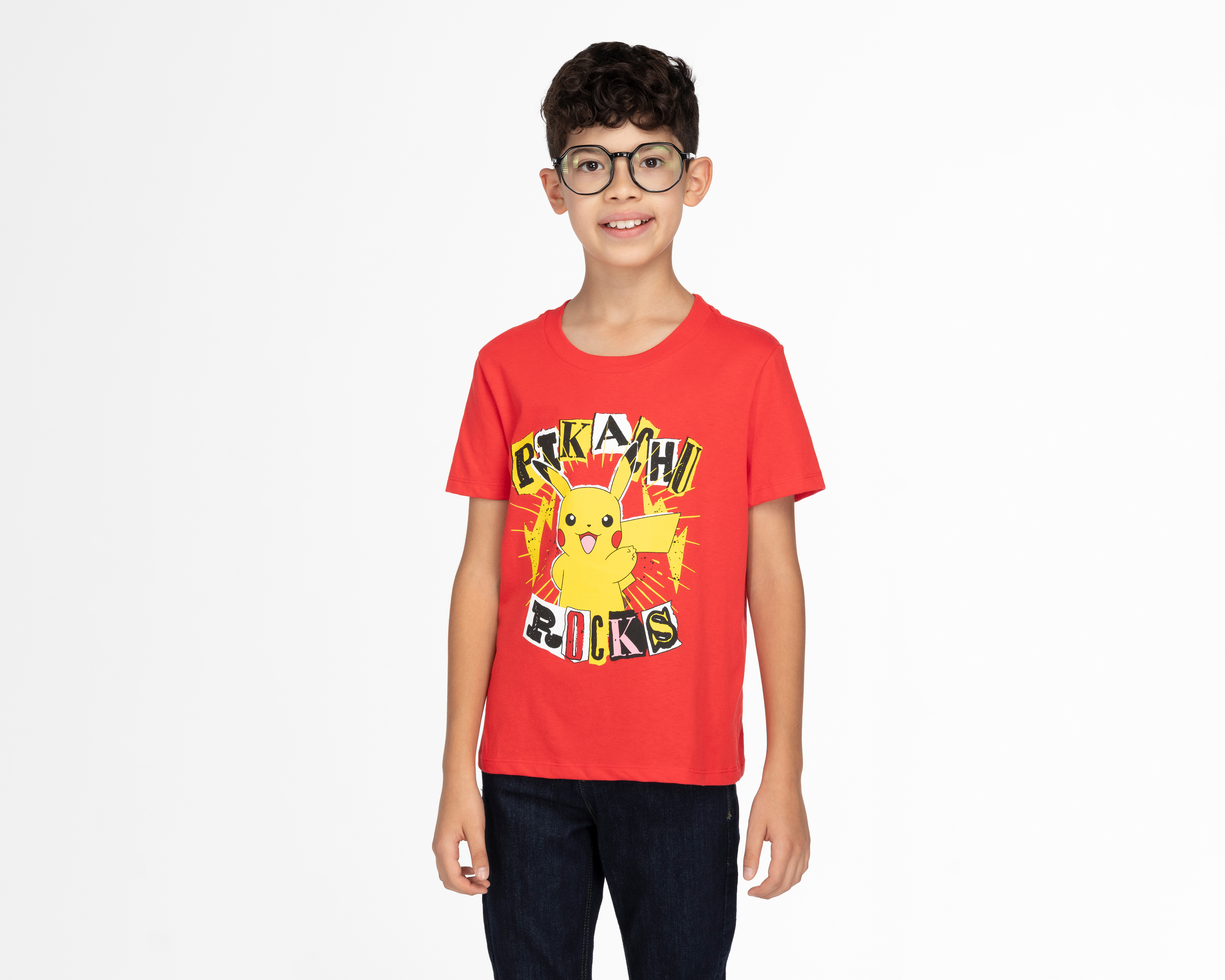 Playera Pokémon Manga Corta Roja para Niño