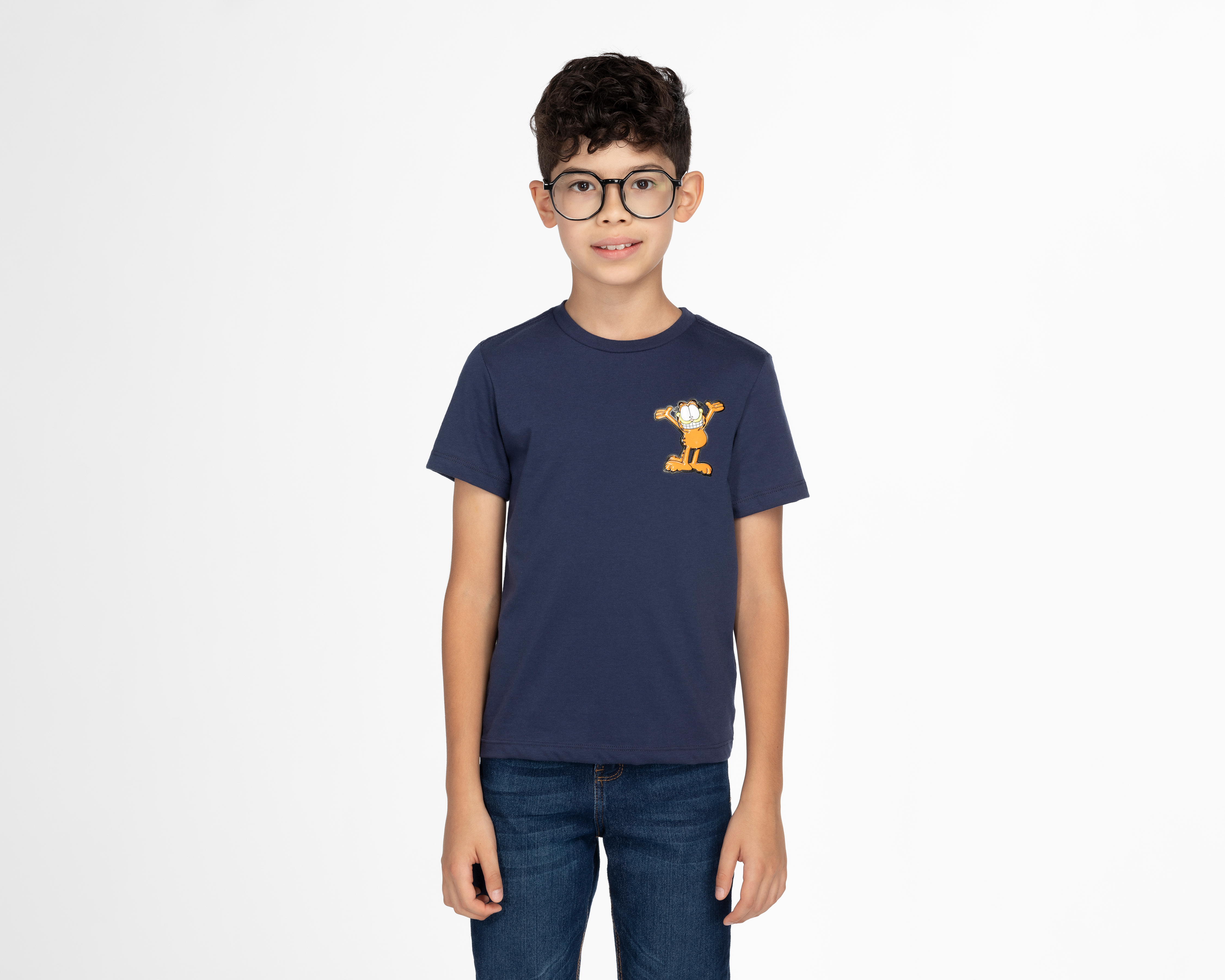 Playera Garfield Manga Corta con Estampado para Niño