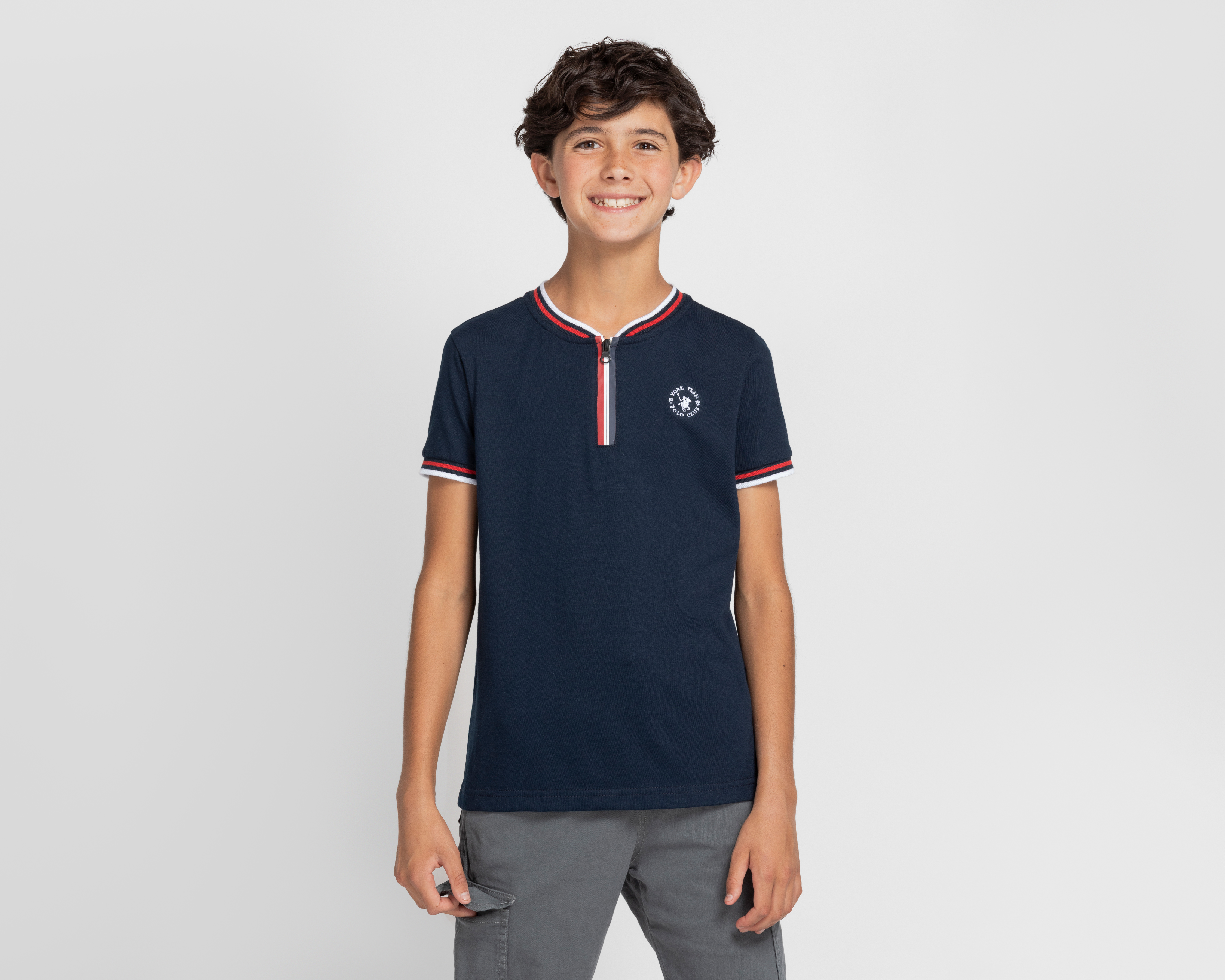 Foto 1 | Foto 1 | Playera York Team Polo Club Manga Corta Azul Juvenil