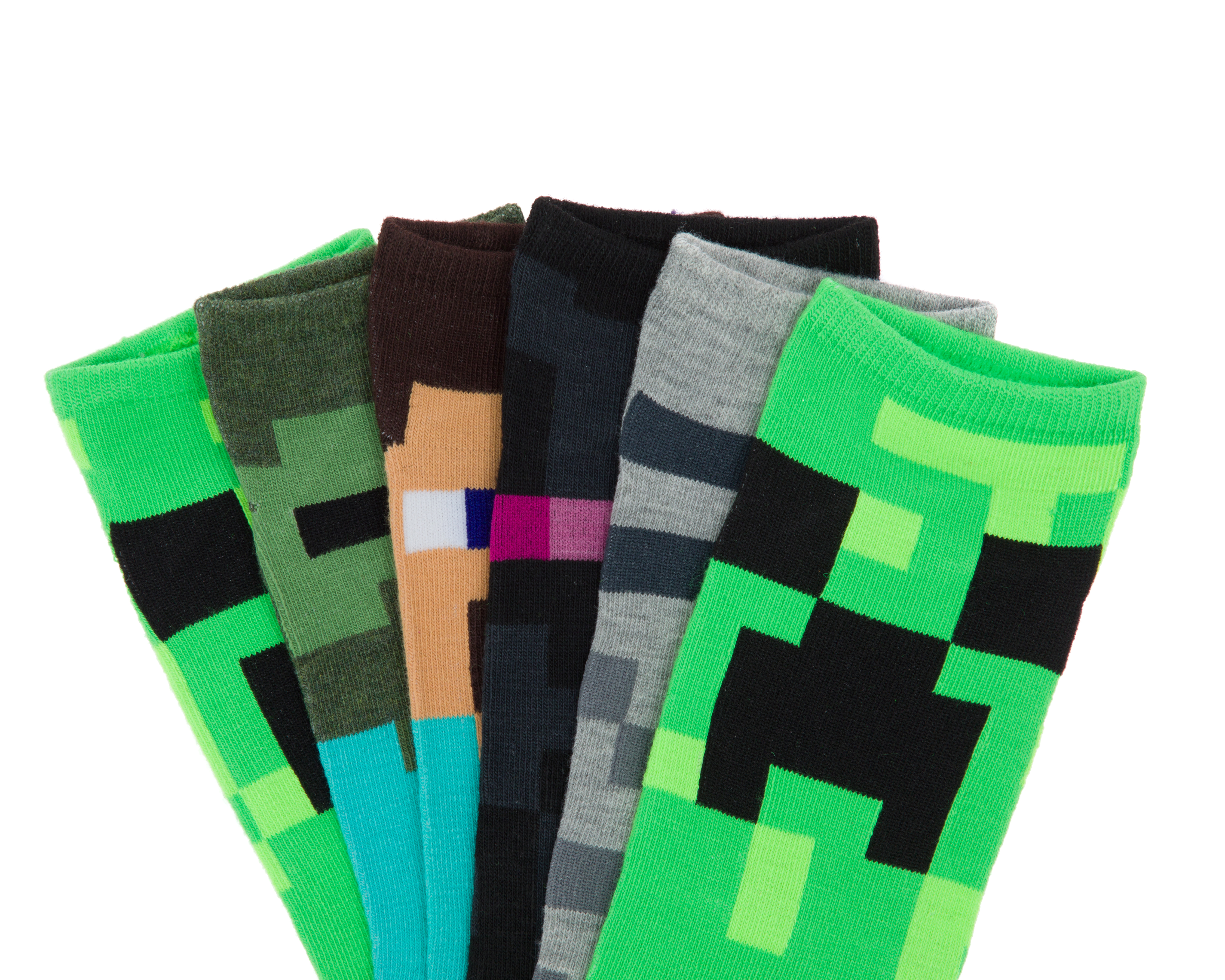 Foto 3 pulgar | Foto 2 | Calcetas Largas Minecraft para Niño 6 Pares