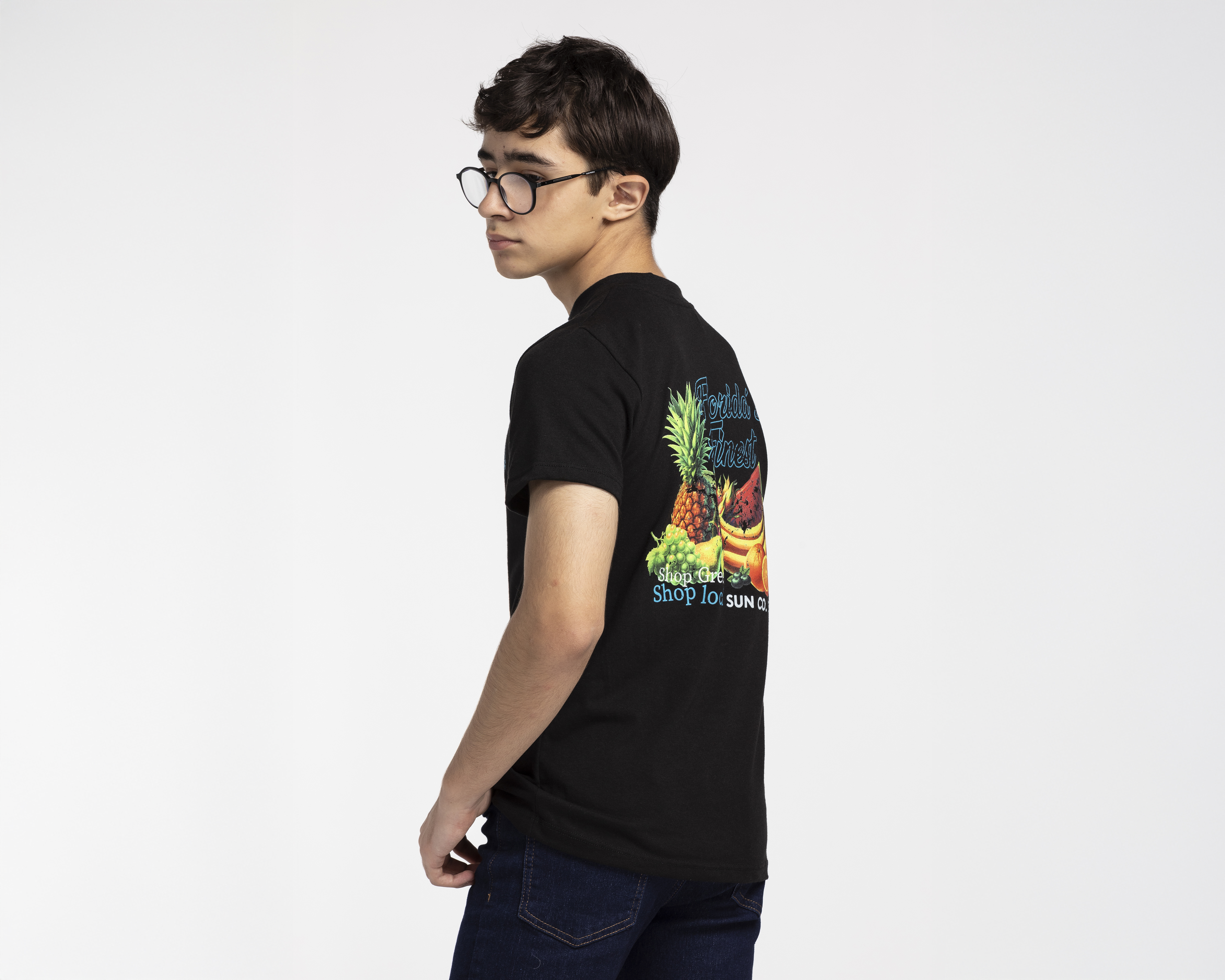 Foto 4 pulgar | Foto 3 | Playera de Cuello Redondo Negra Neo*City Juvenil