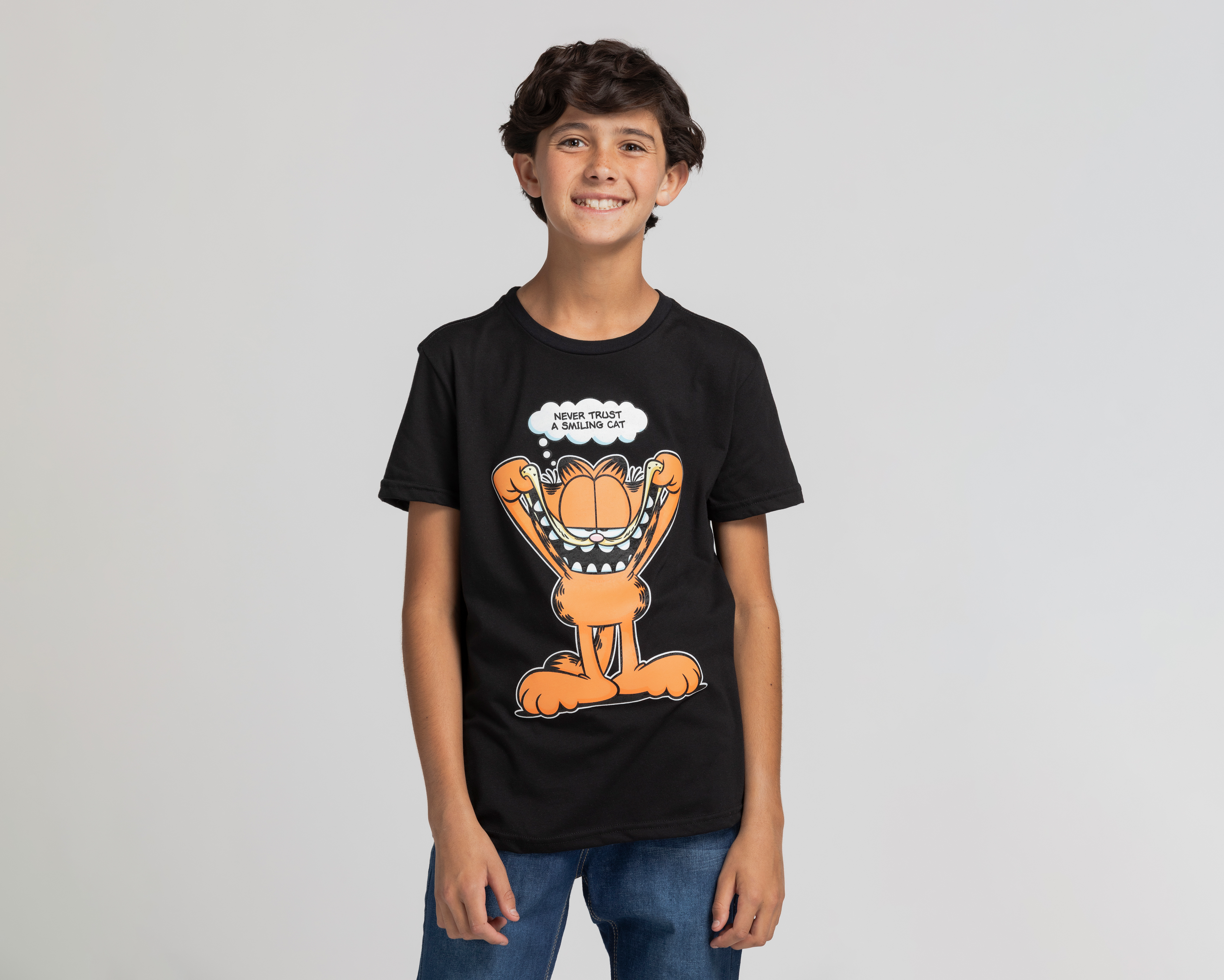 Foto 1 | Foto 1 | Playera Garfield Manga Corta Estampada Juvenil