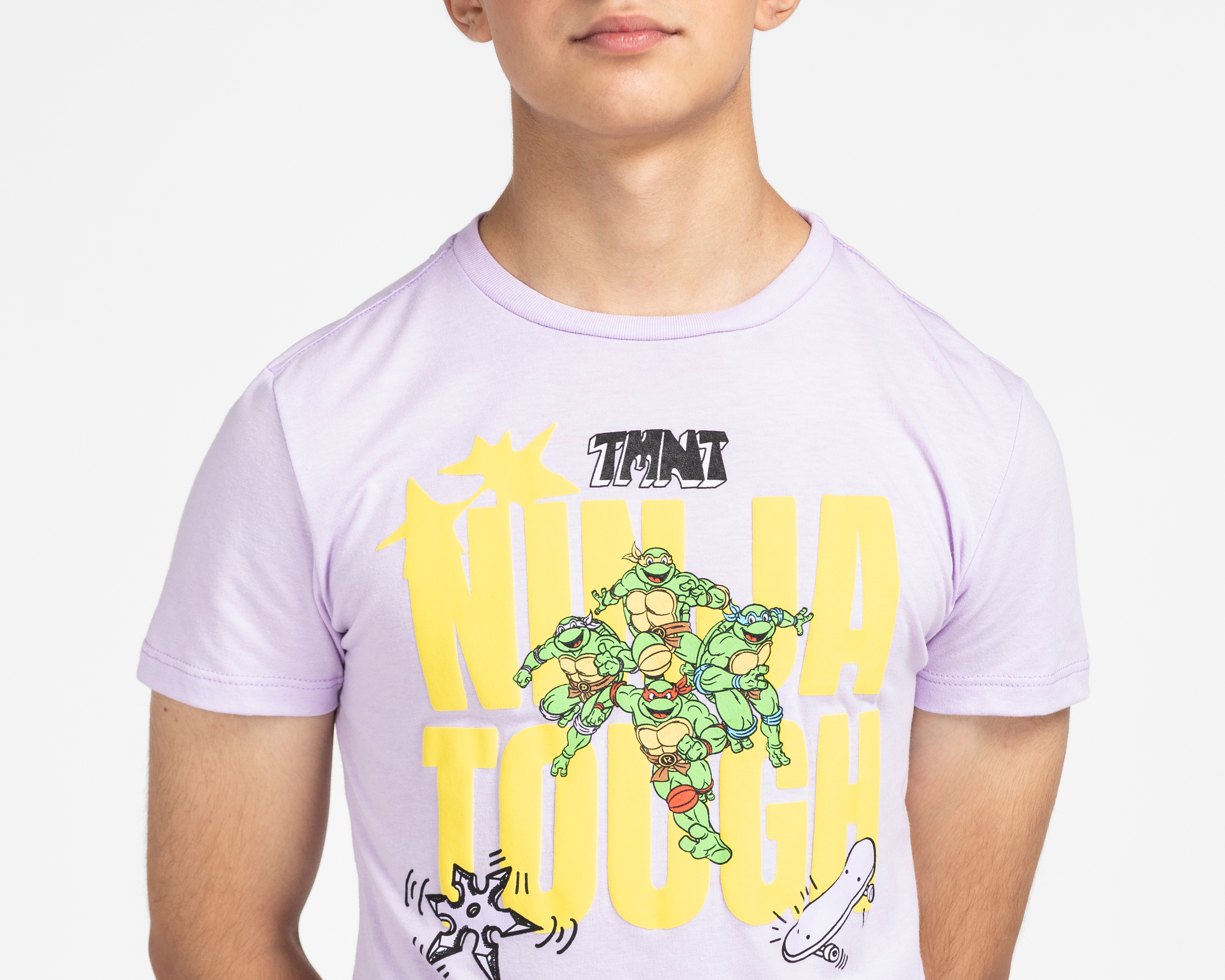 Foto 4 pulgar | Foto 3 | Playera de Cuello Redondo Lila Tortugas Ninja para Niño