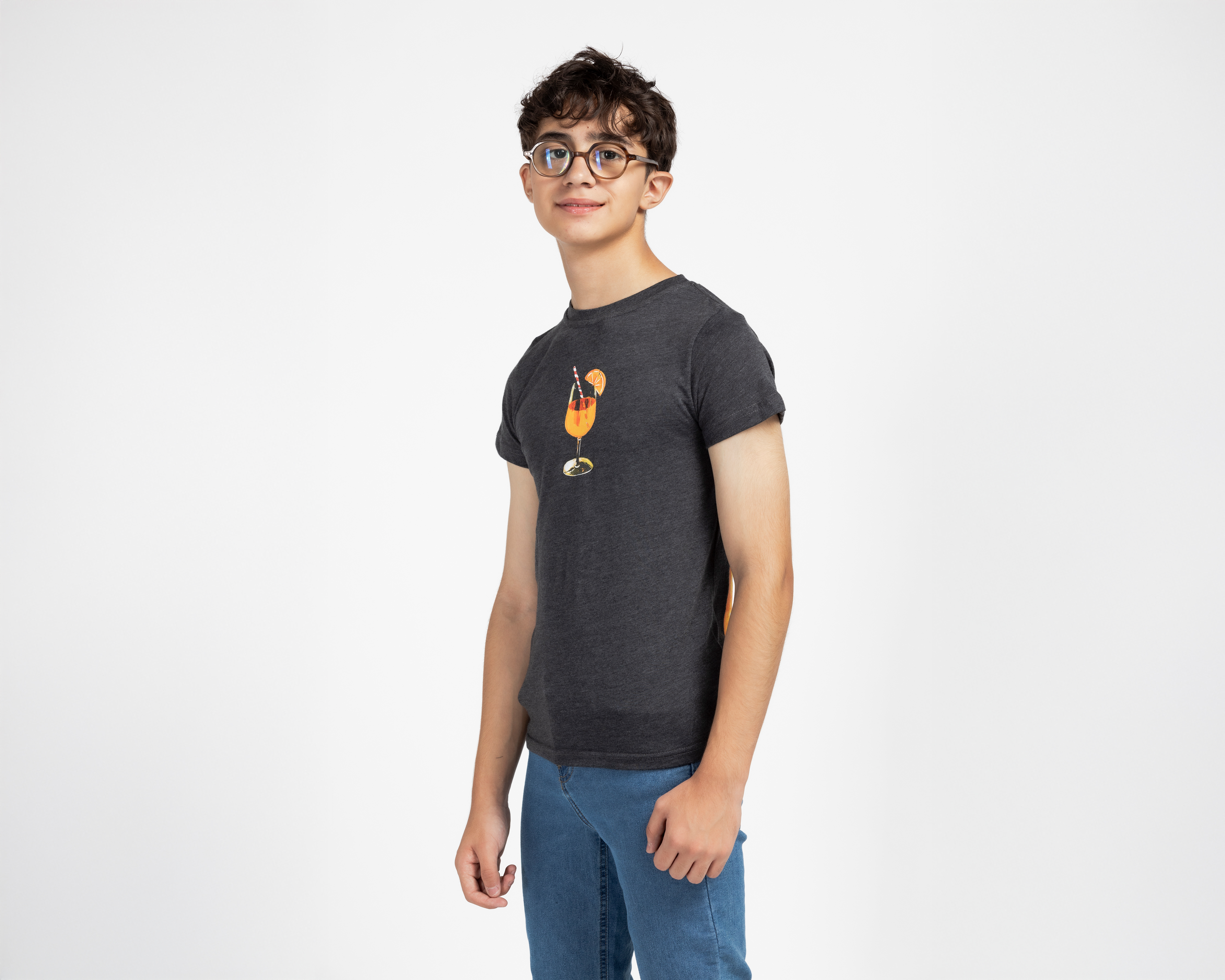 Foto 1 | Foto 1 | Playera Neo*City Manga Corta Gris Juvenil