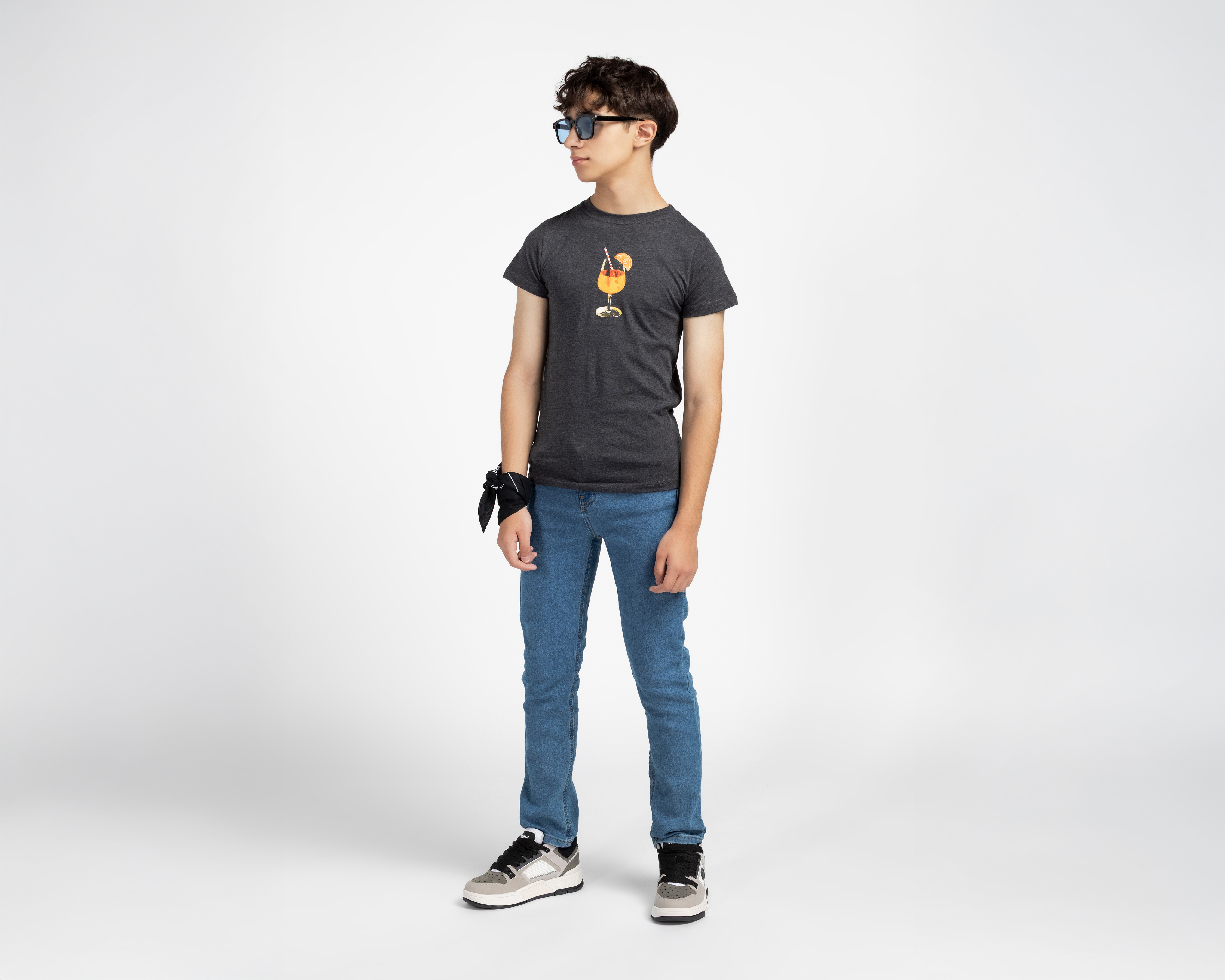 Foto 3 pulgar | Foto 2 | Playera Neo*City Manga Corta Gris Juvenil