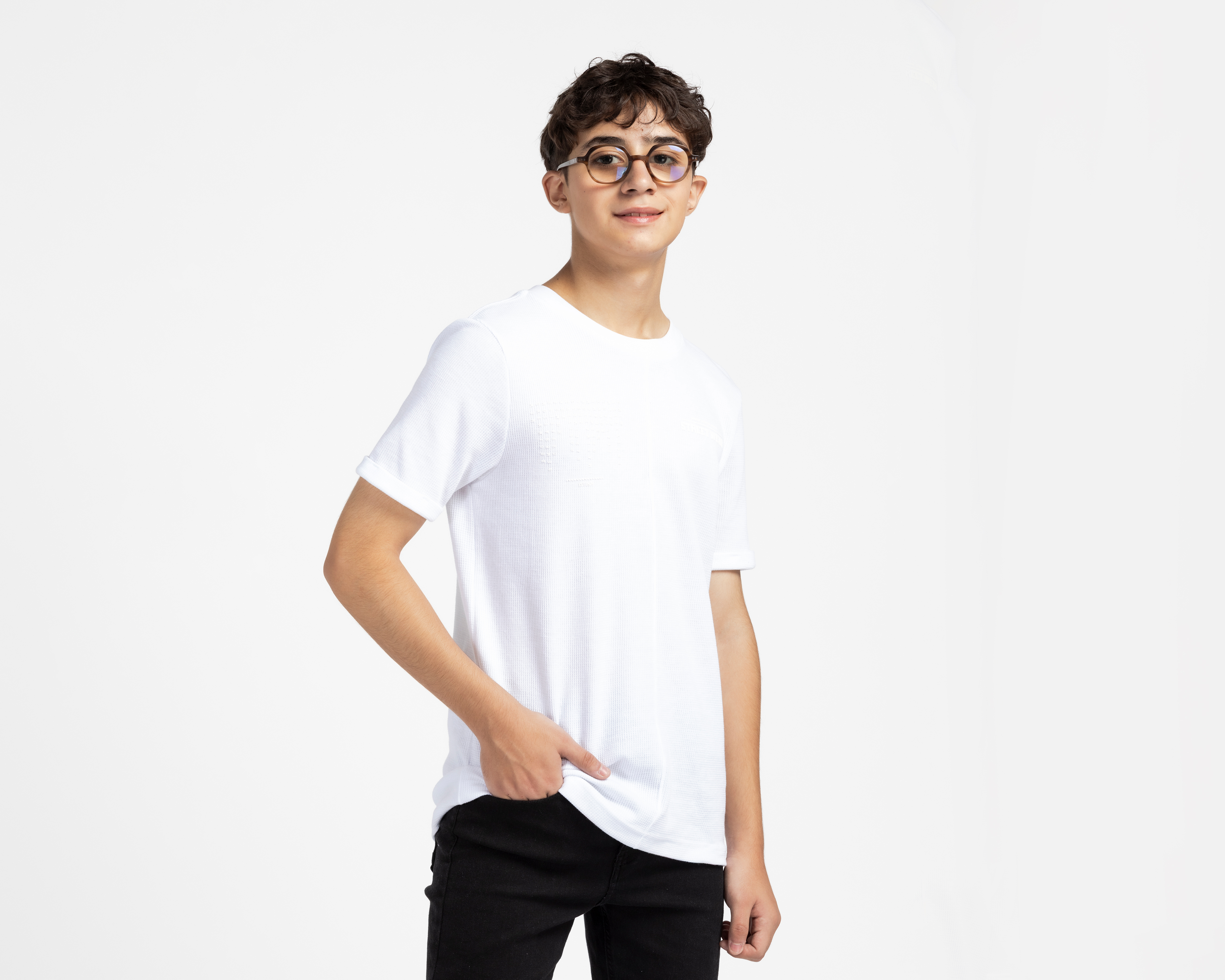 Playera Neo*City Manga Corta Blanca Juvenil