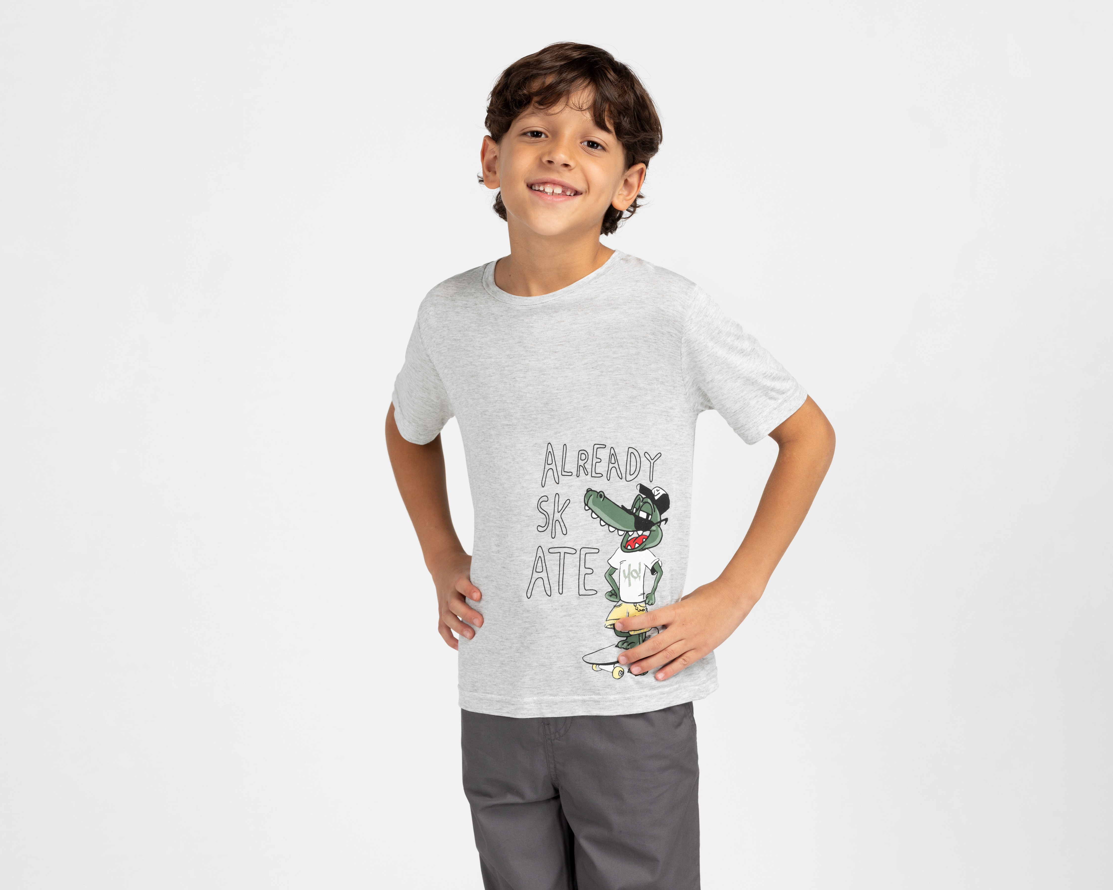 Foto 1 | Foto 1 | Playera de Cuello Redondo Gris Neo*City para Niño