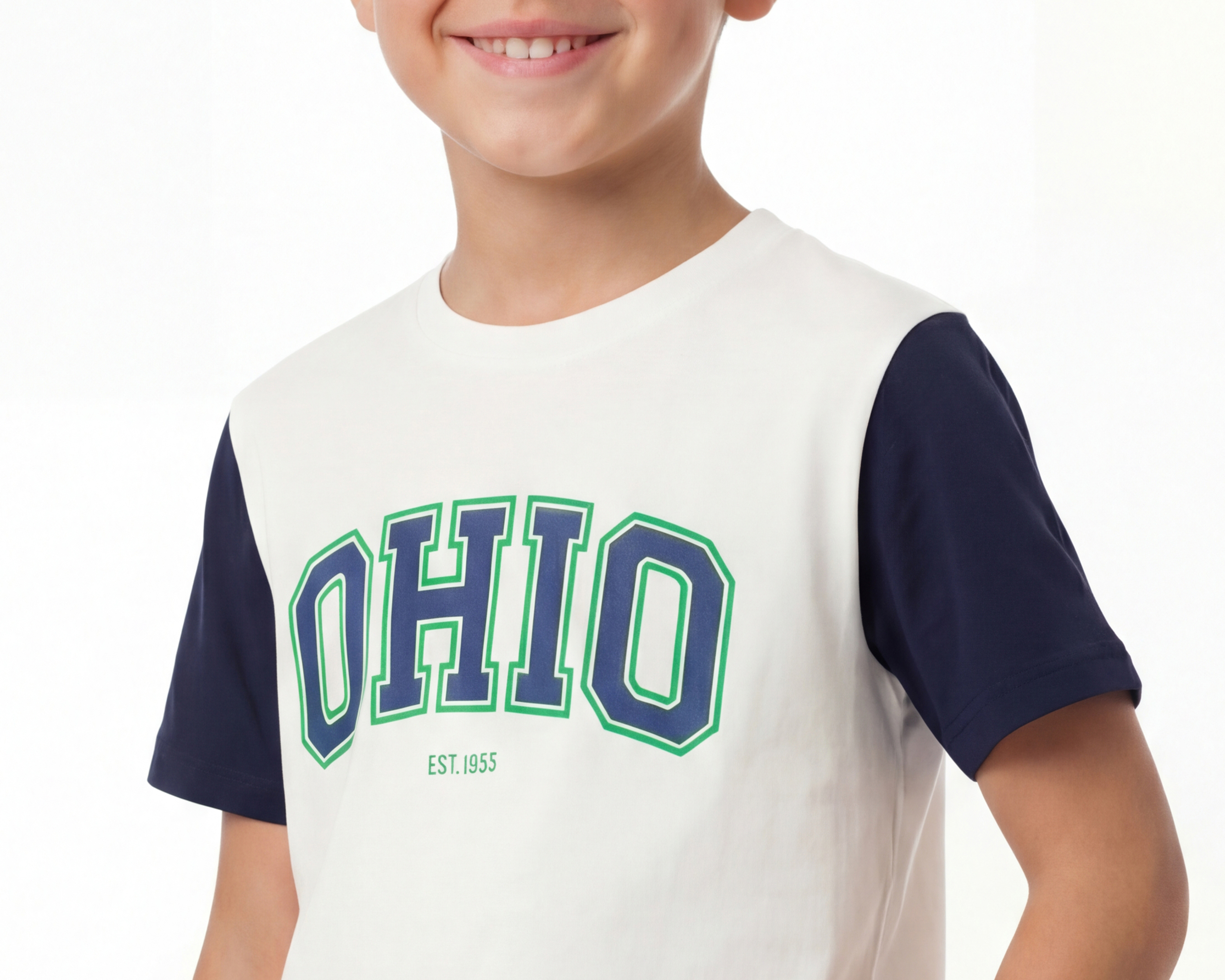 Foto 5 pulgar | Foto 4 | Playera de Cuello Redondo Blanca Refill para Niño