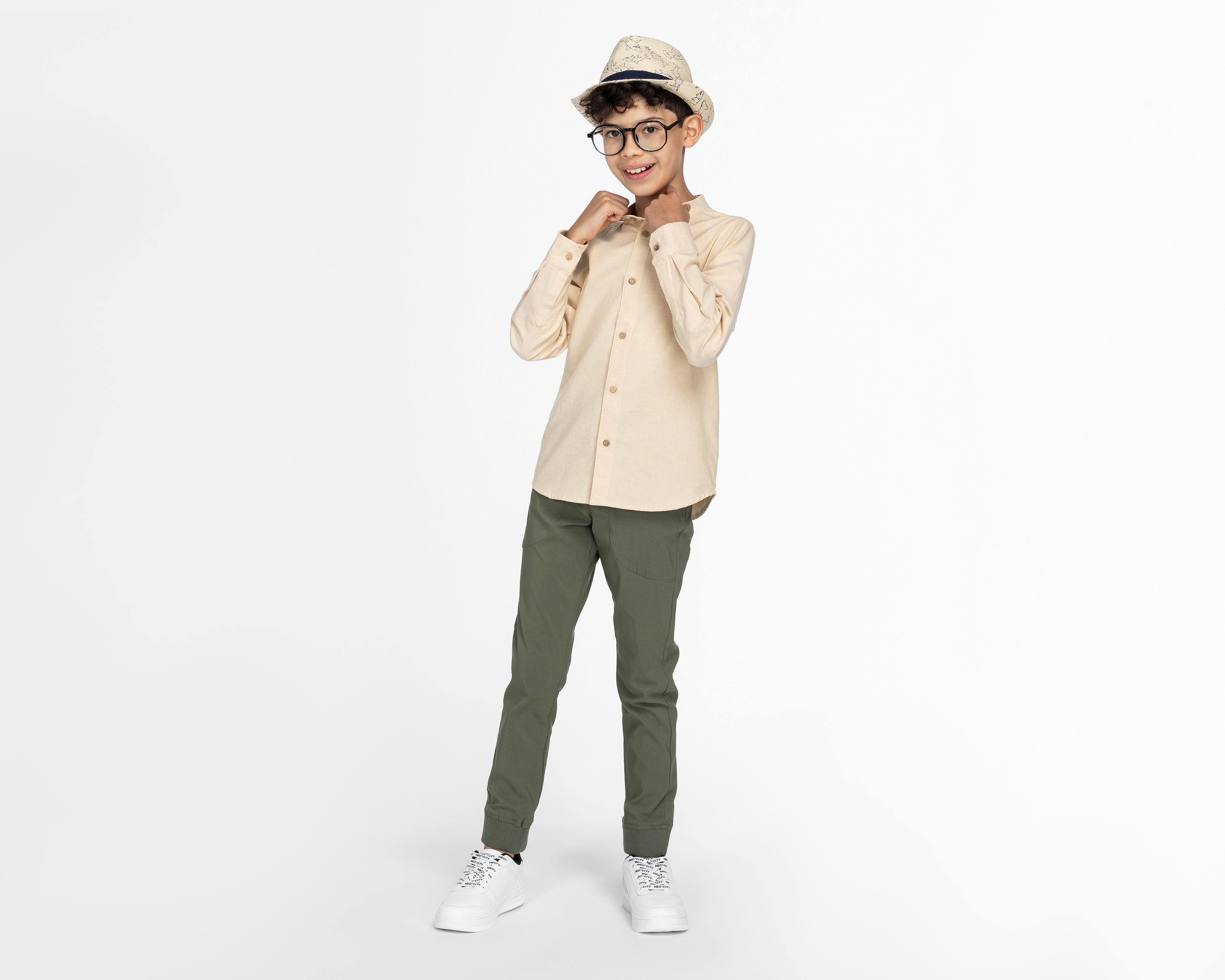 Foto 3 pulgar | Foto 2 | Camisa Refill Manga Larga Beige para Niño