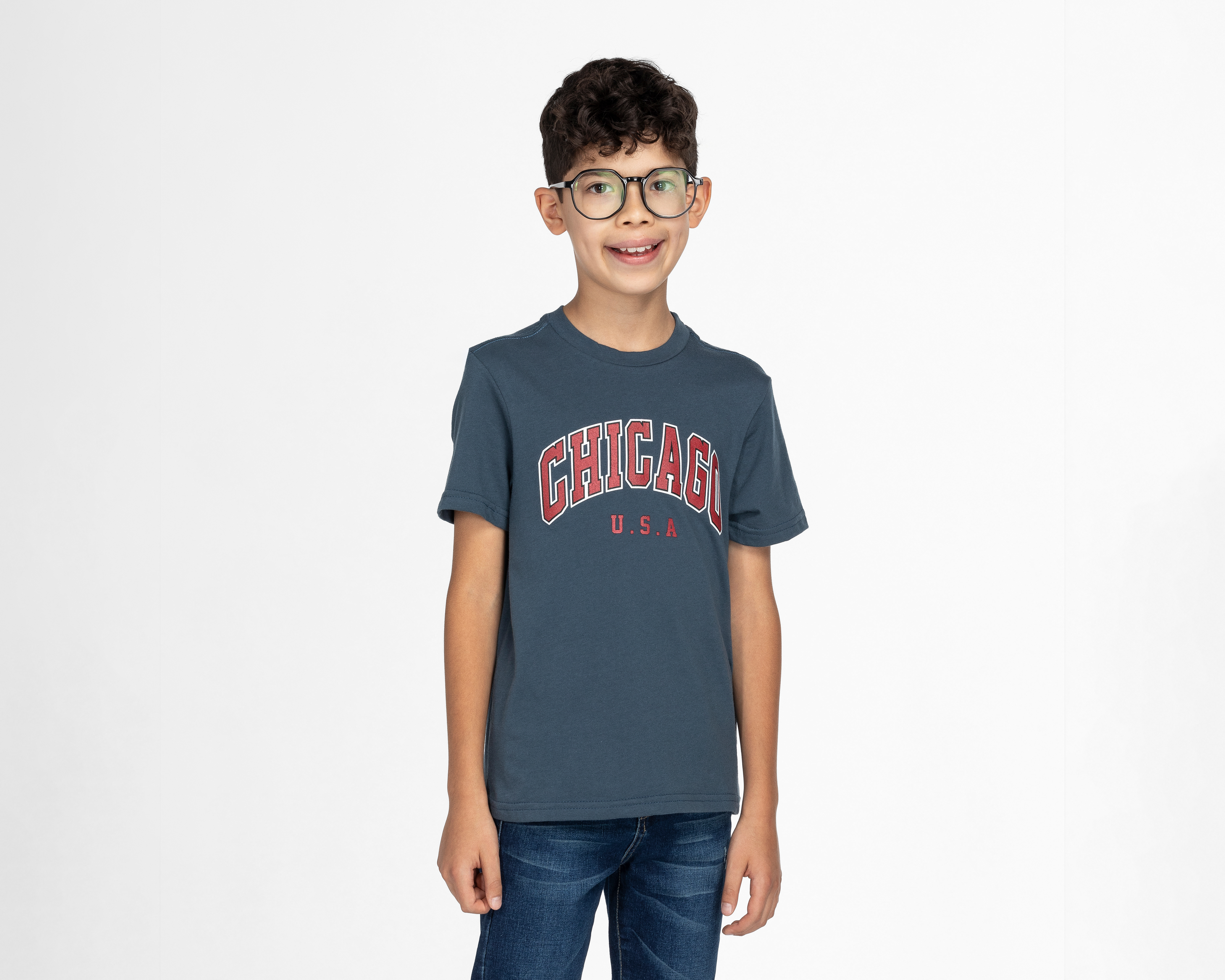 Foto 2 pulgar | Foto 1 | Playera Refill Manga Corta Estampada para Niño