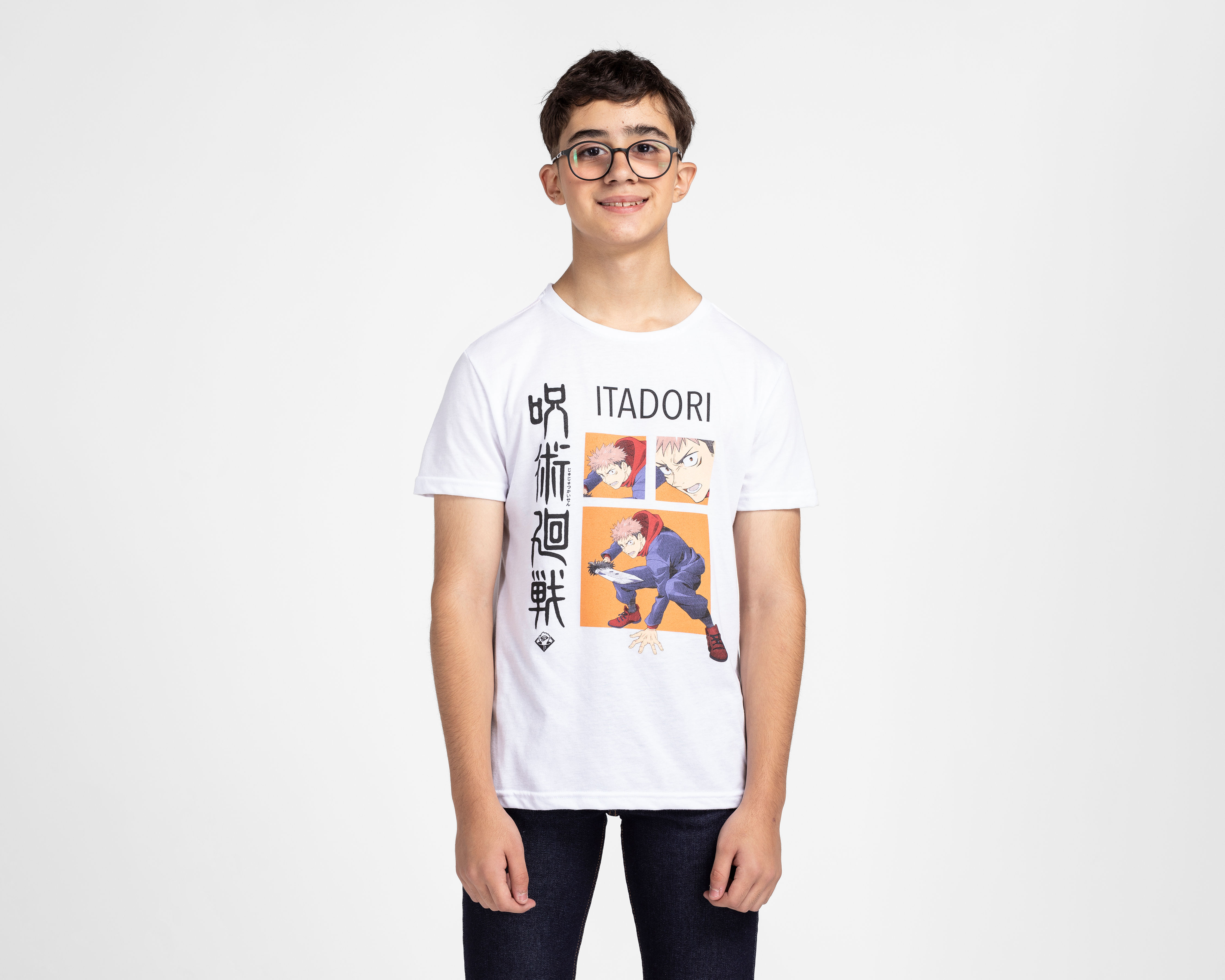 Playera de Cuello Redondo Blanca Jujutsu Kaisen para Niño