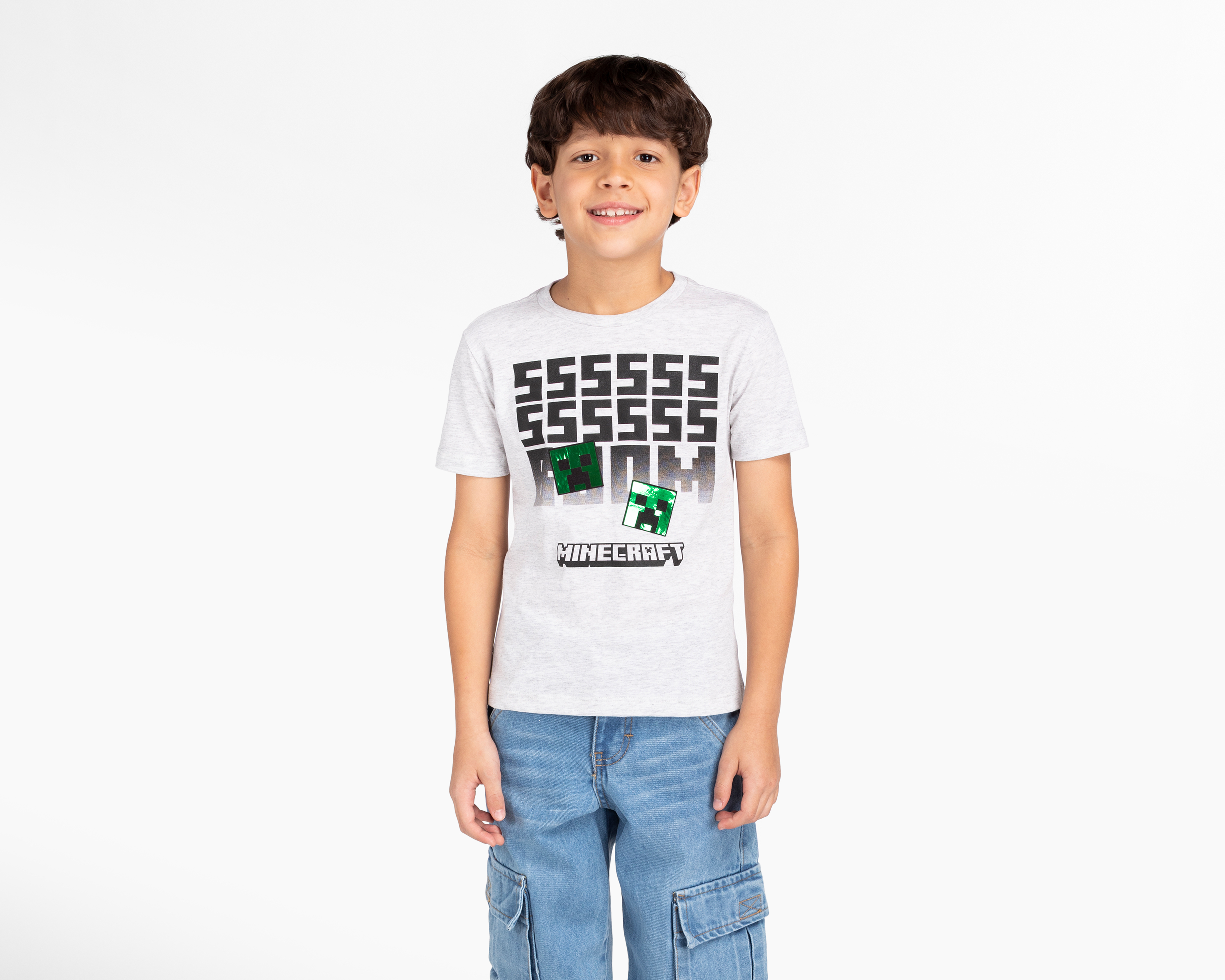 Foto 2 pulgar | Foto 1 | Playera Minecraft Manga Corta para Niño