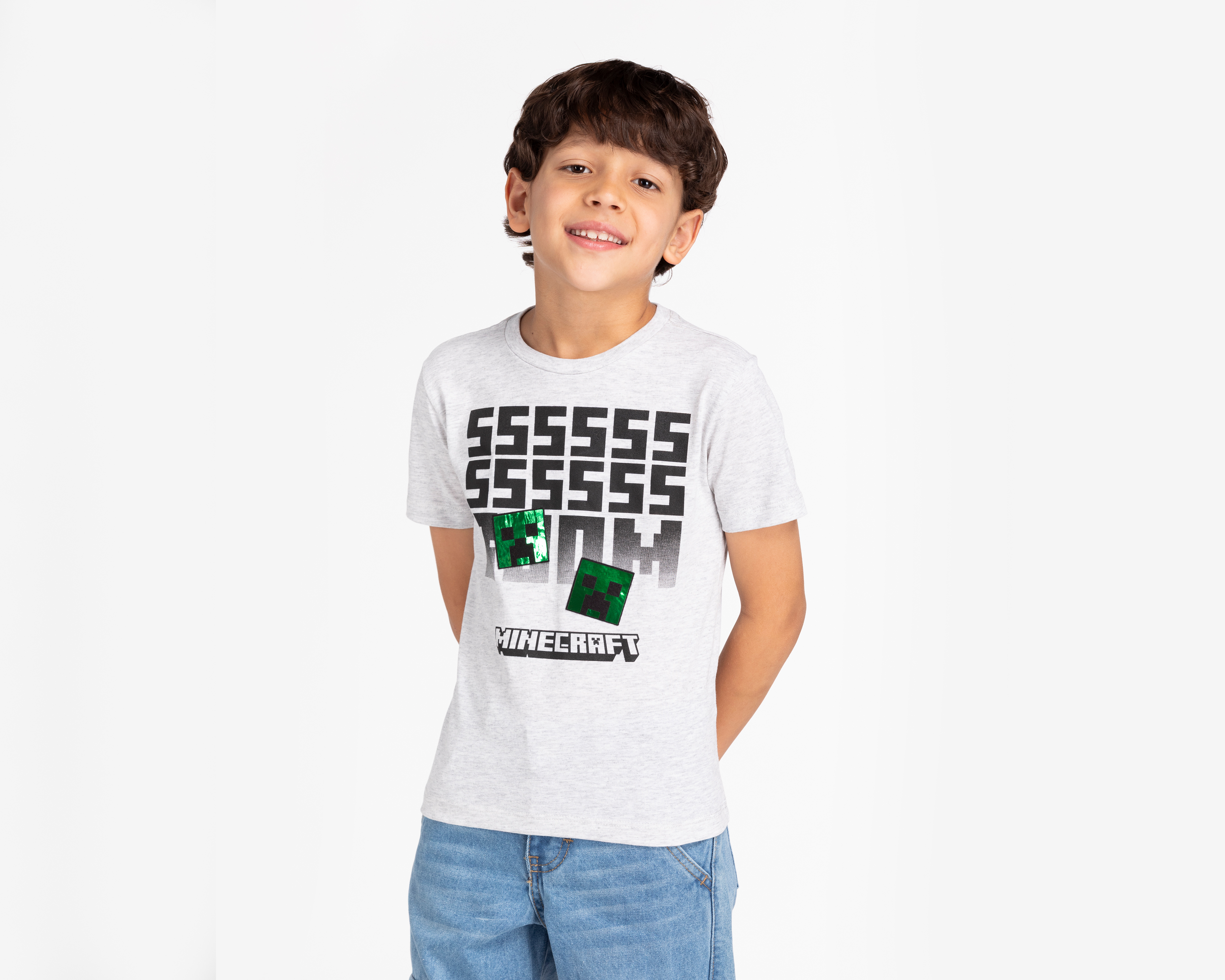 Foto 5 pulgar | Foto 3 | Playera Minecraft Manga Corta para Niño