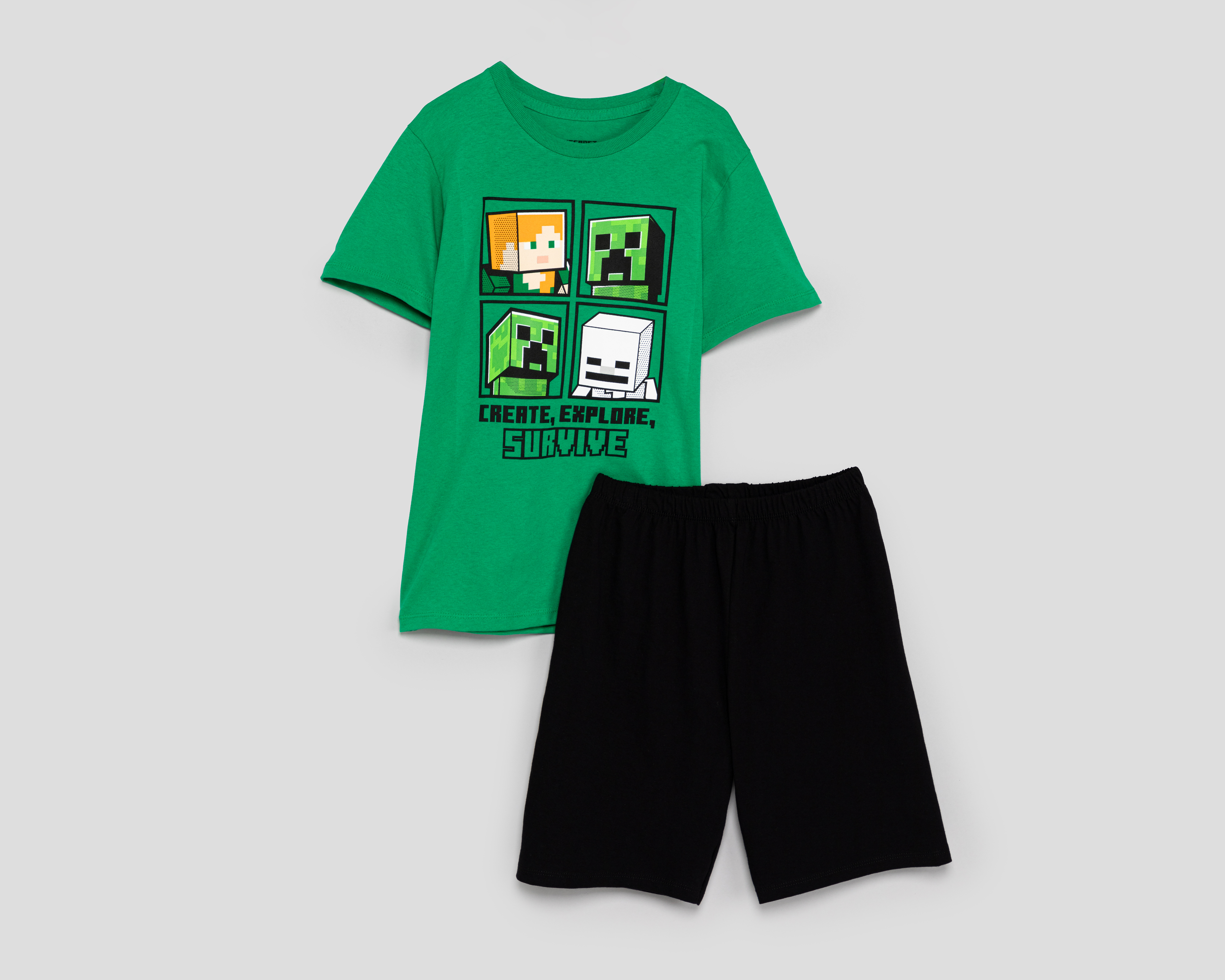 Foto 2 pulgar | Foto 1 | Conjunto de Short y Playera Minecraft para Niño