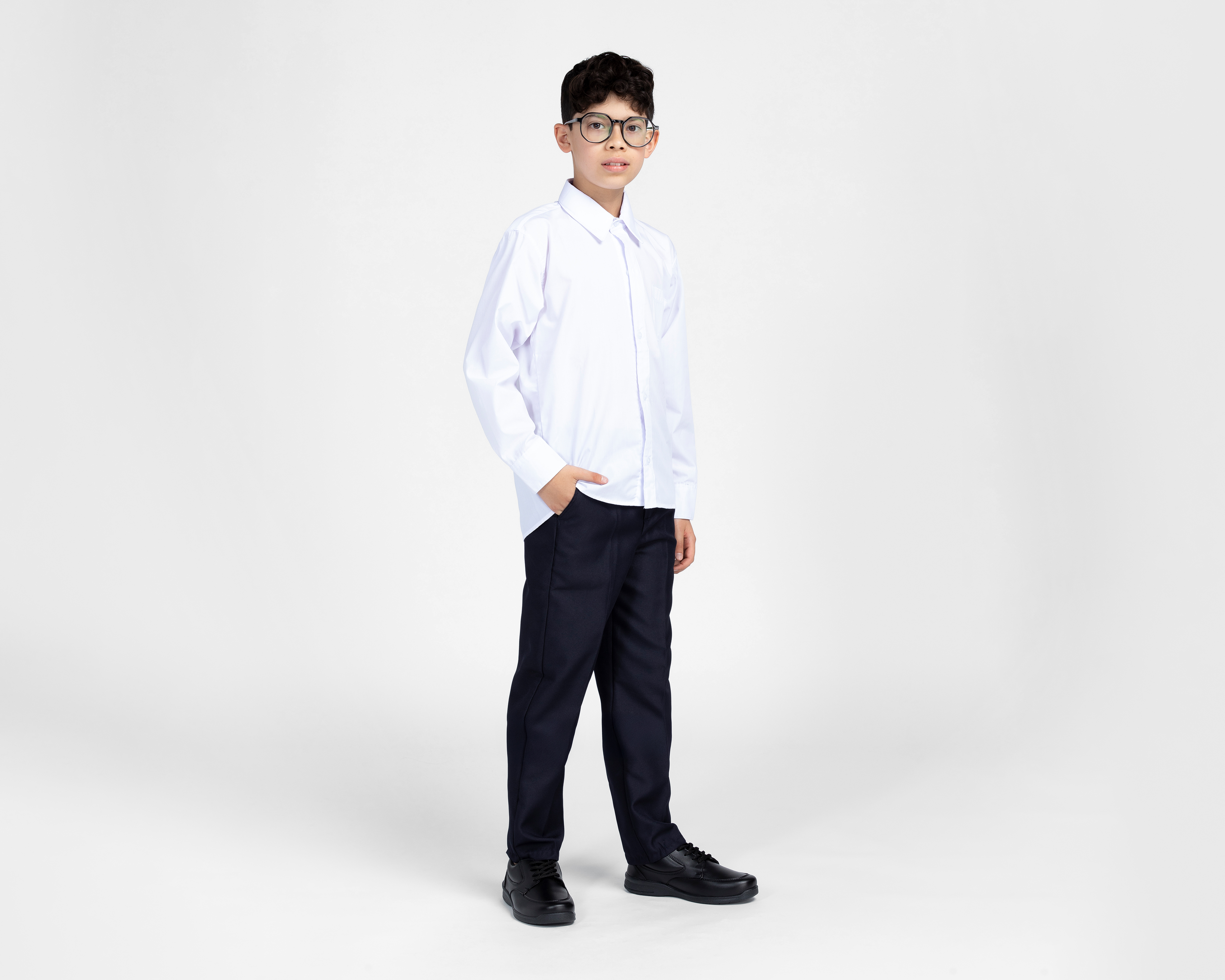 Foto 2 | Foto 2 | Camisa de Cuello Americano Blanca Grafito para Niño