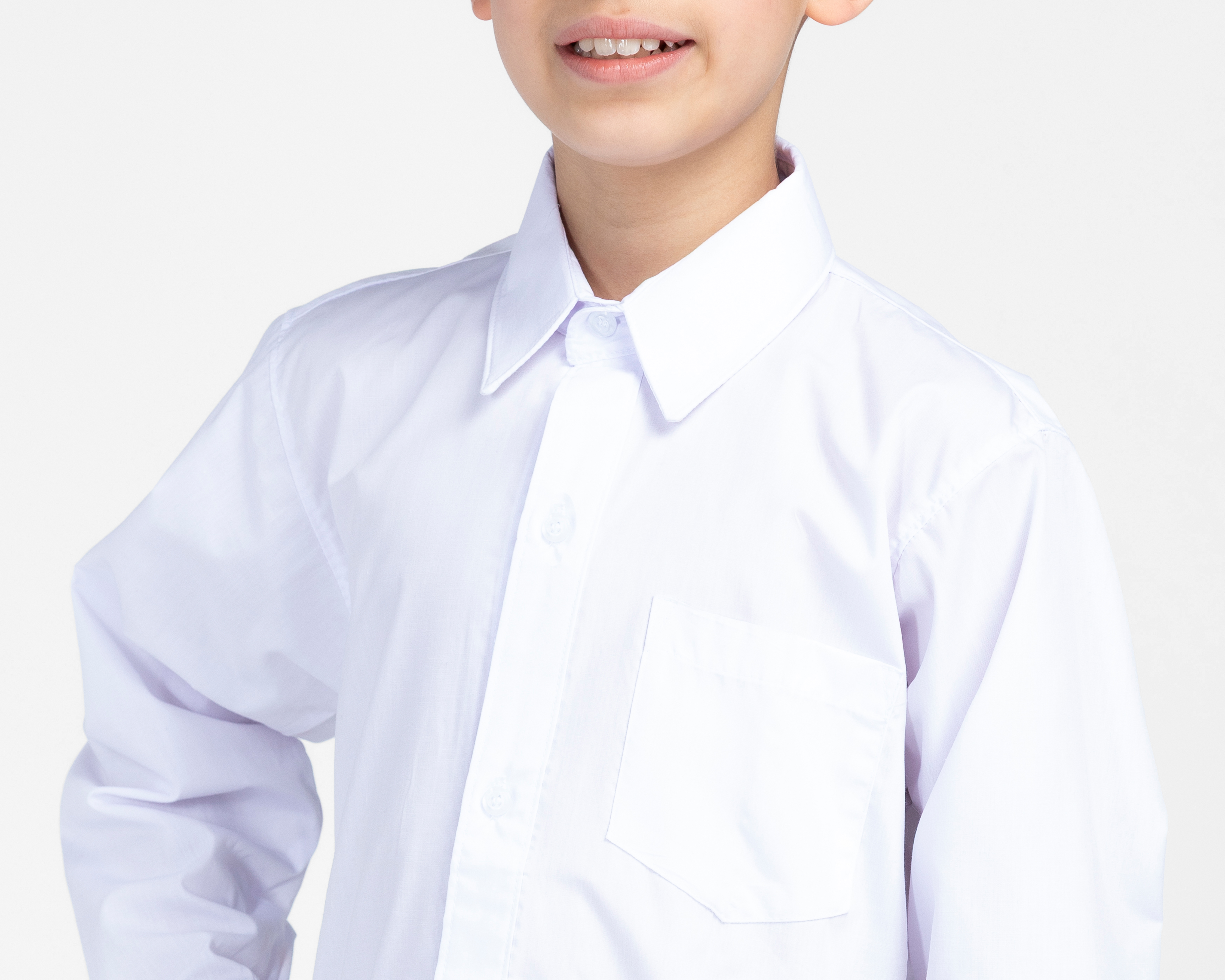 Foto 4 | Foto 4 | Camisa de Cuello Americano Blanca Grafito para Niño