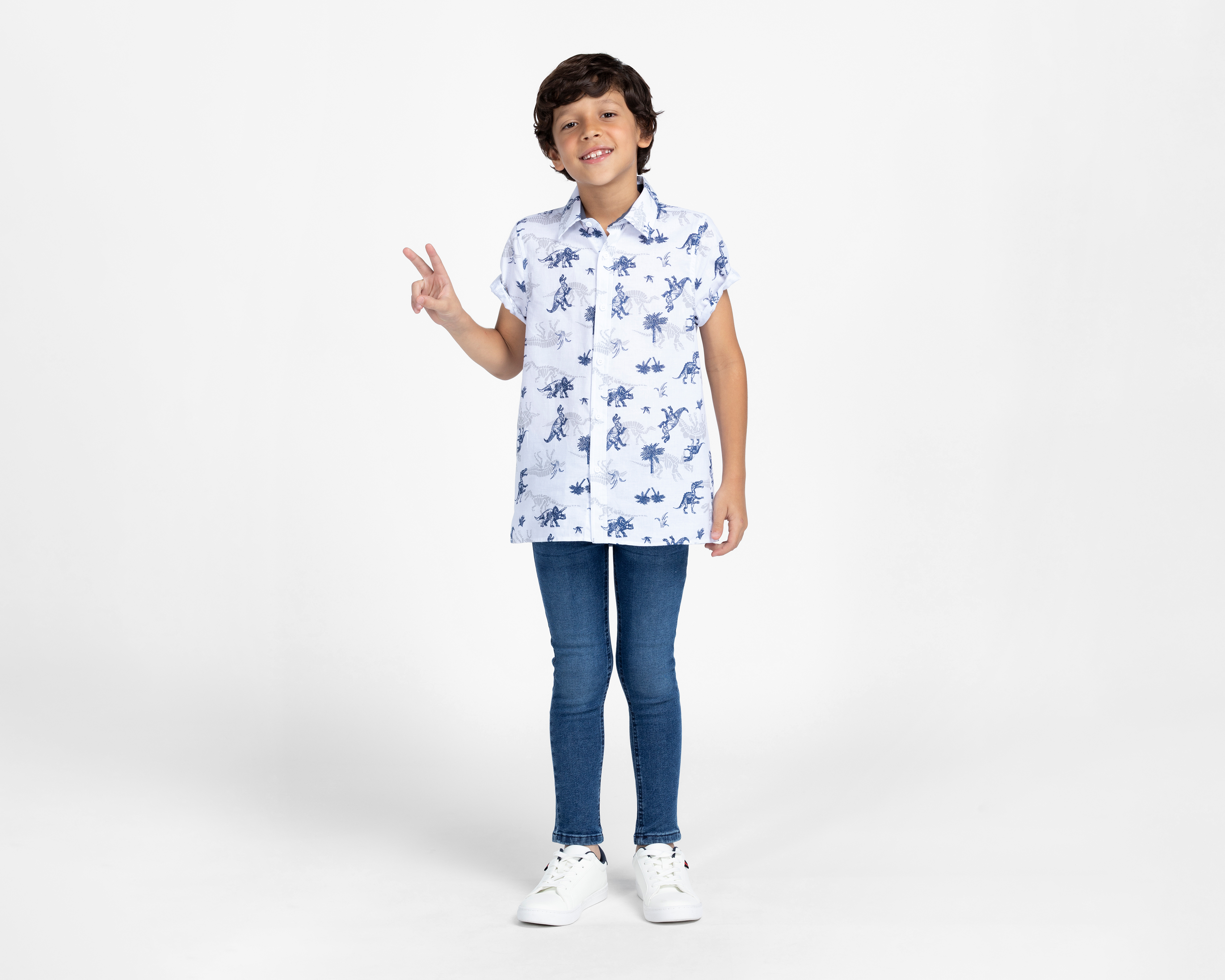 Foto 3 pulgar | Foto 2 | Camisa de Cuello Americano Blanca Refill para Niño