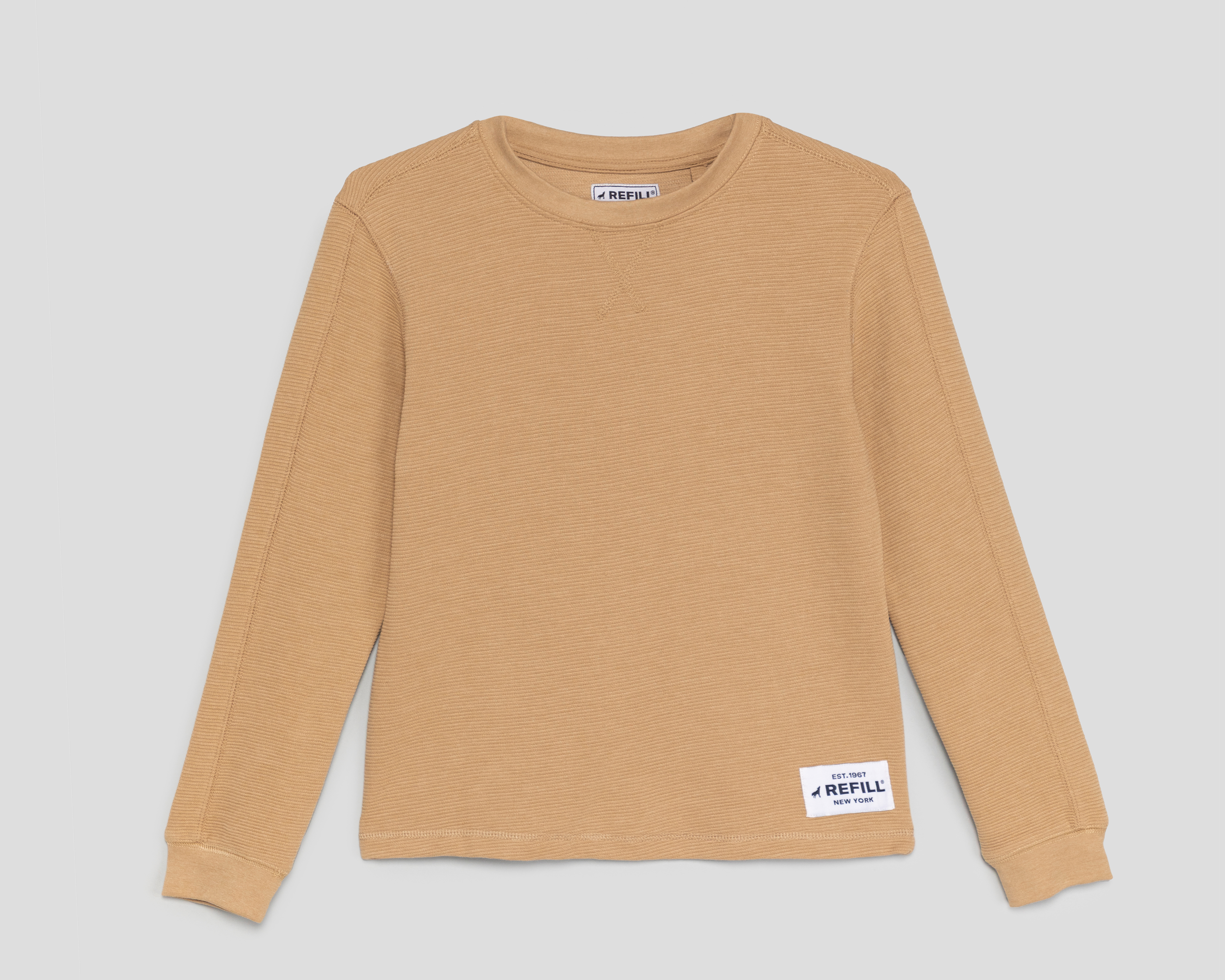 Playera de Cuello Redondo Beige Refill para Niño