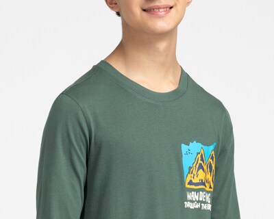 Foto 4 | Foto 4 | Playera Manga Larga de Cuello Redondo Verde Refill Juvenil