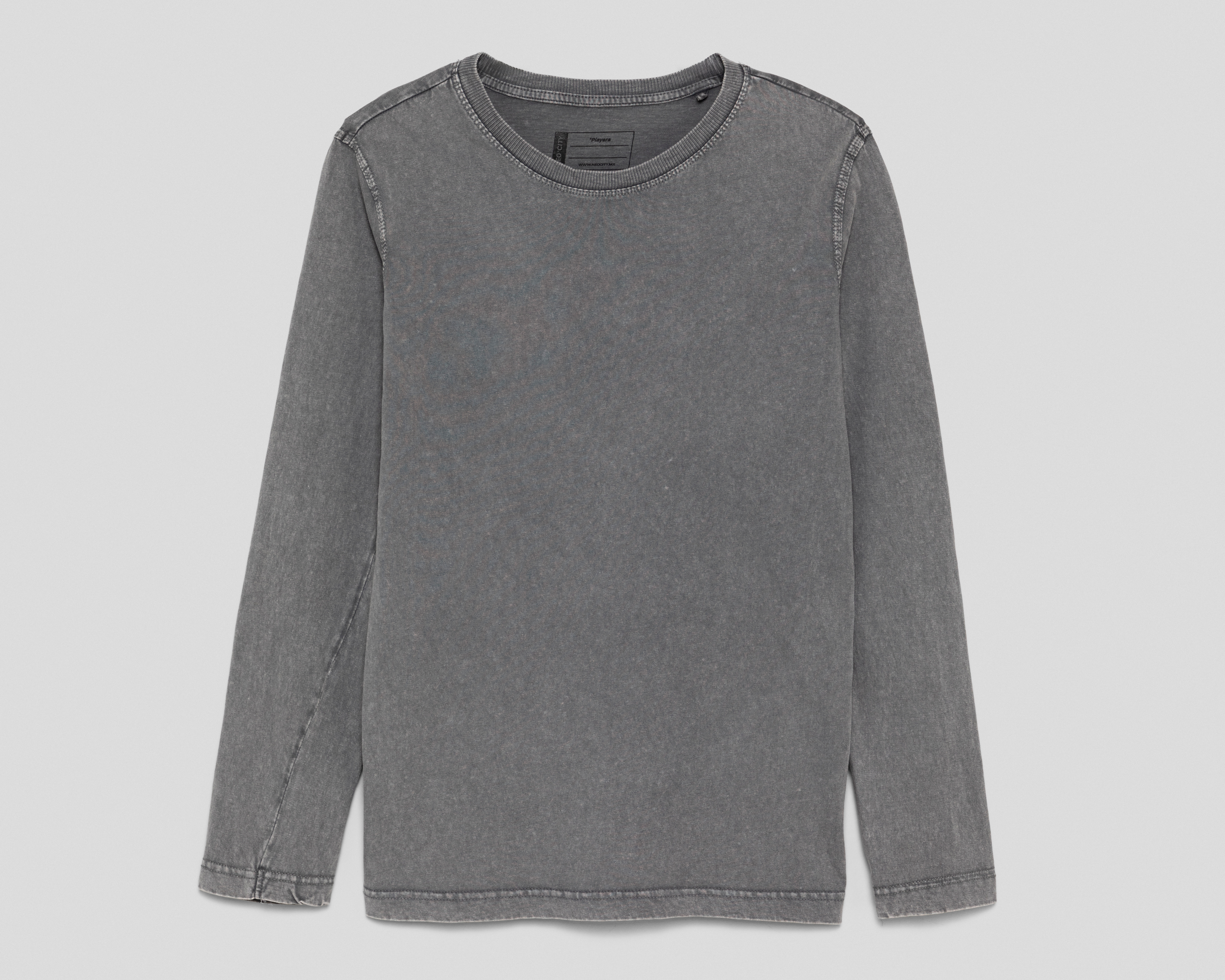 Foto 2 pulgar | Foto 1 | Playera Manga Larga Casual Gris Neo*City para Niño