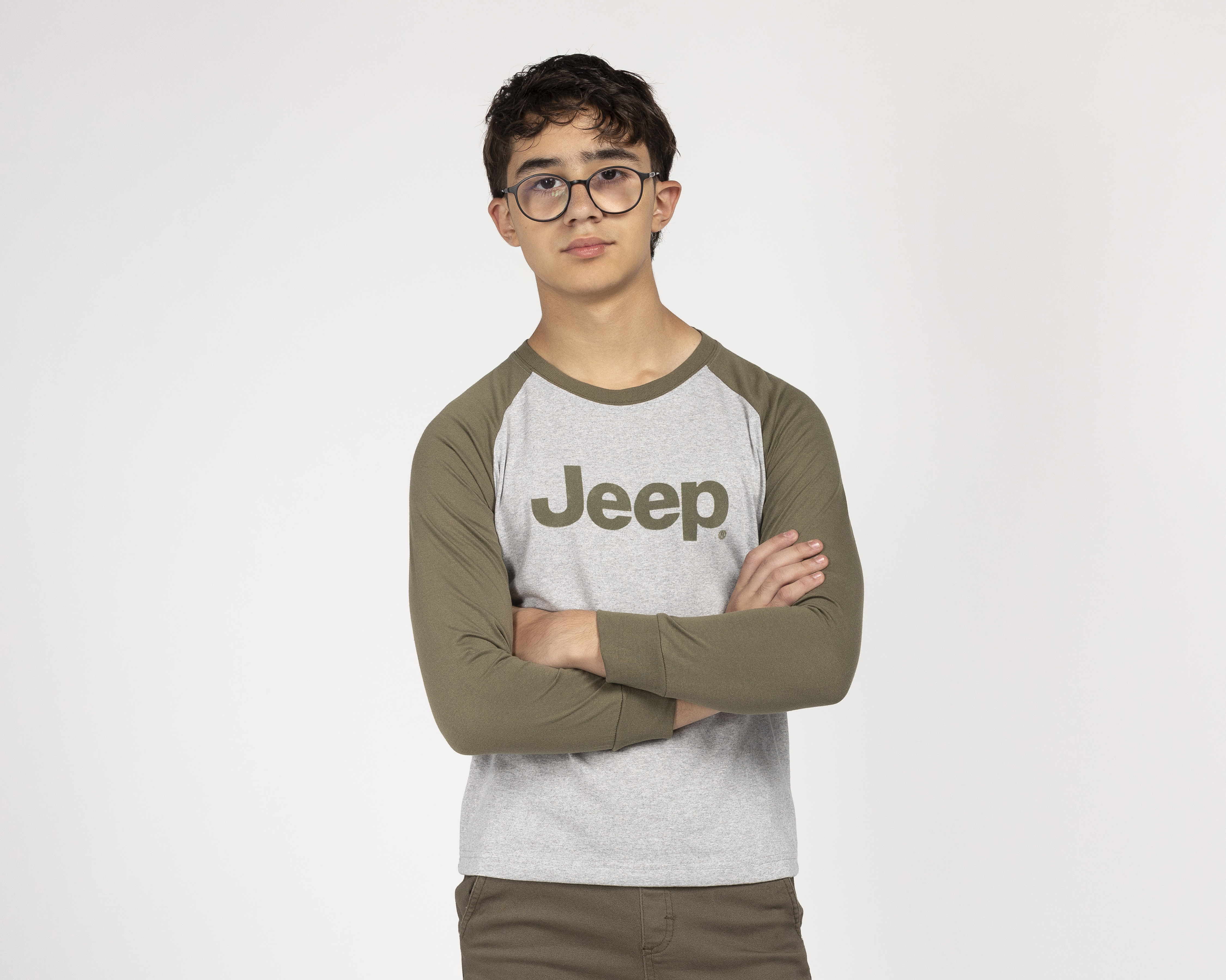 Playera de Manga Larga Gris Jeep Juvenil