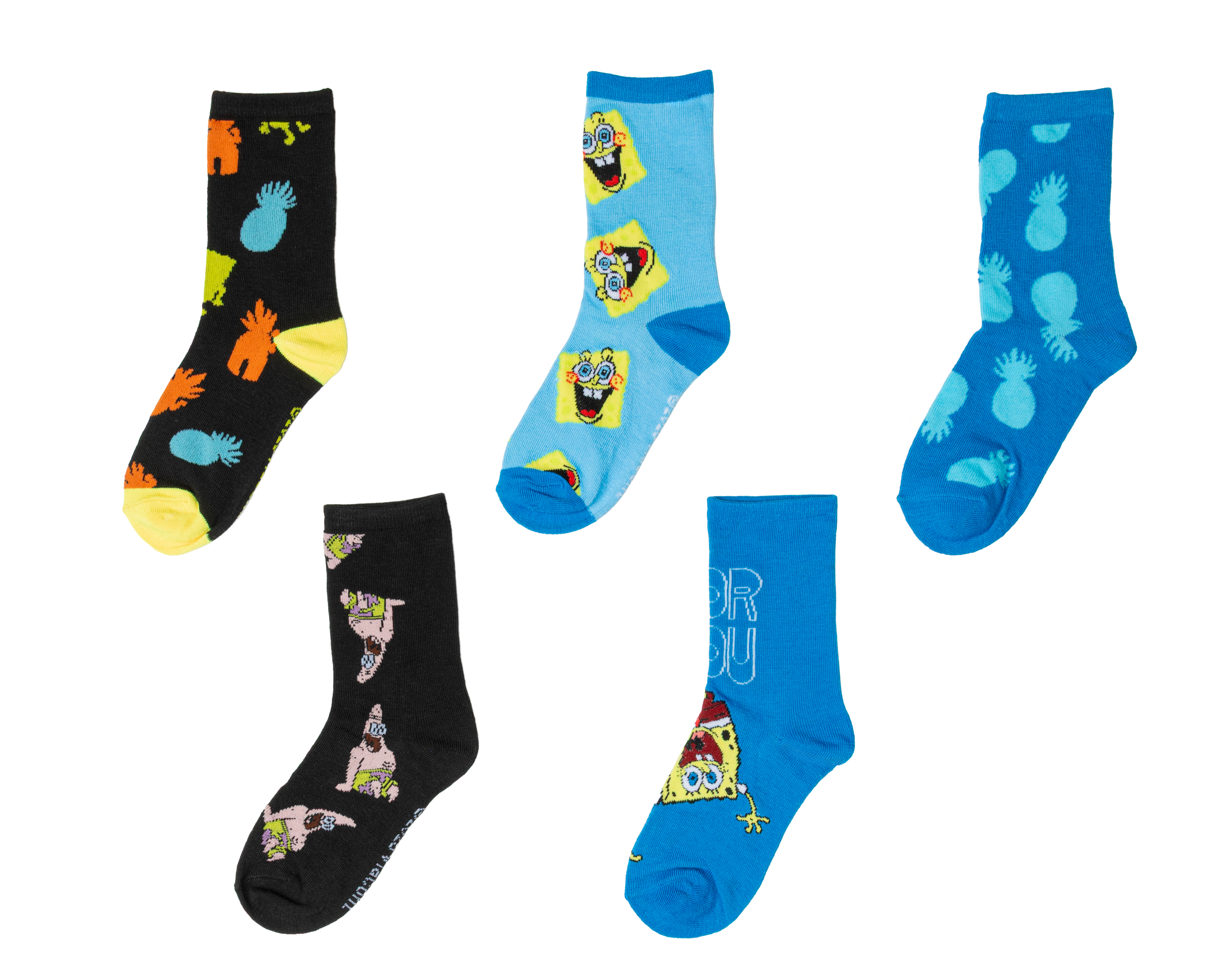 Calcetas Largas Bob Esponja para Niño 5 Pares