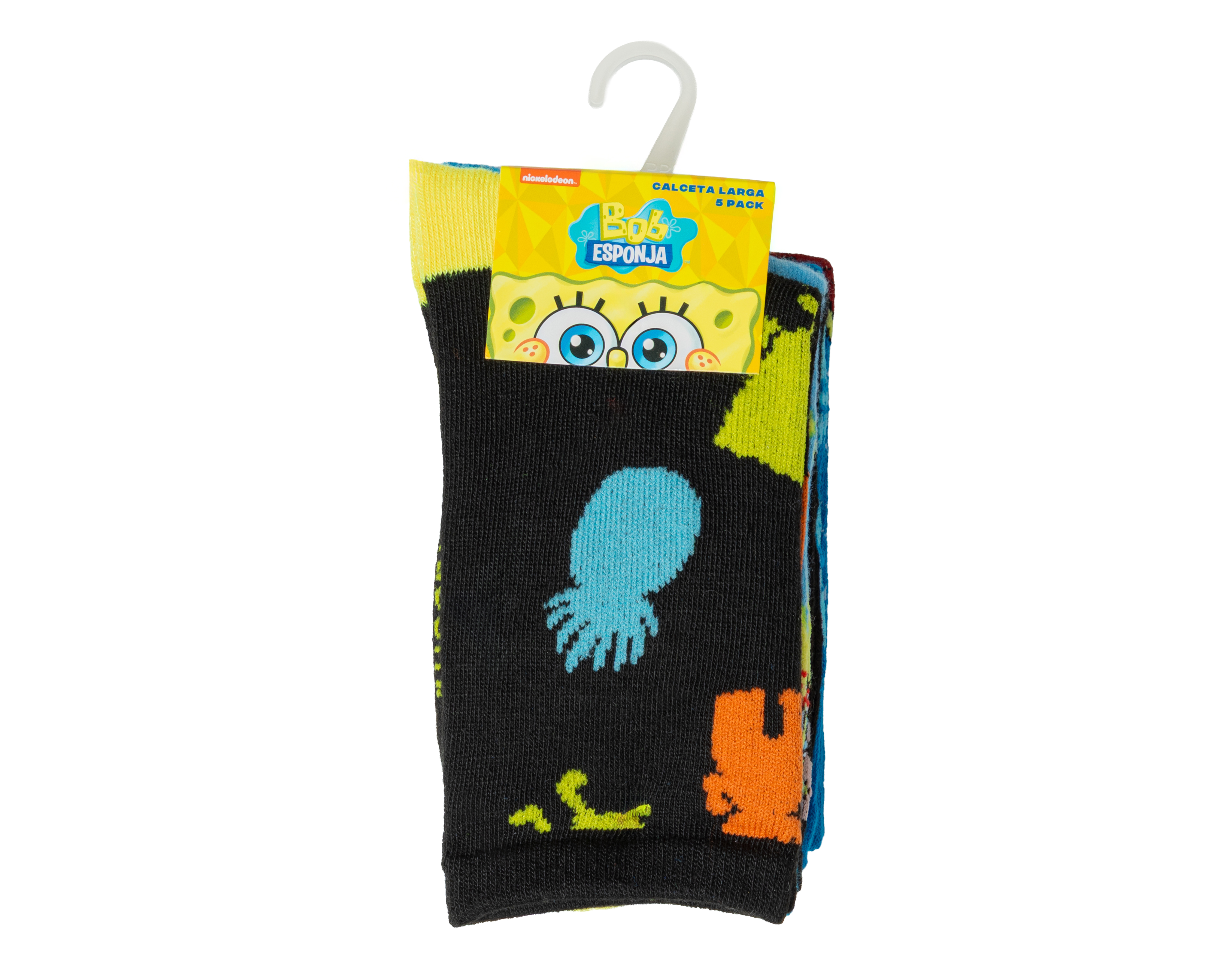 Foto 4 pulgar | Foto 3 | Calcetas Largas Bob Esponja para Niño 5 Pares