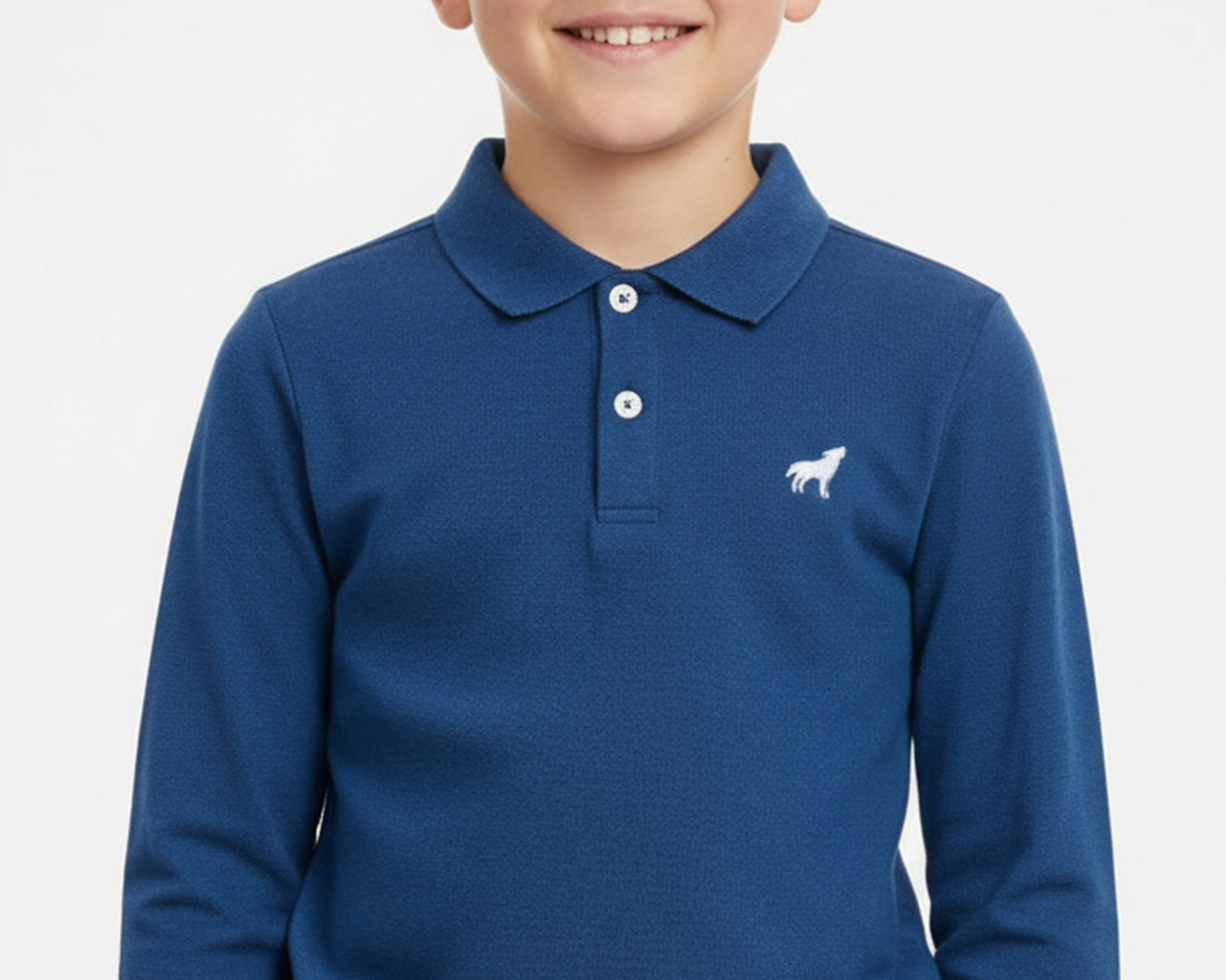 Foto 5 pulgar | Foto 4 | Playera Polo Refill Manga Larga Azul para Niño