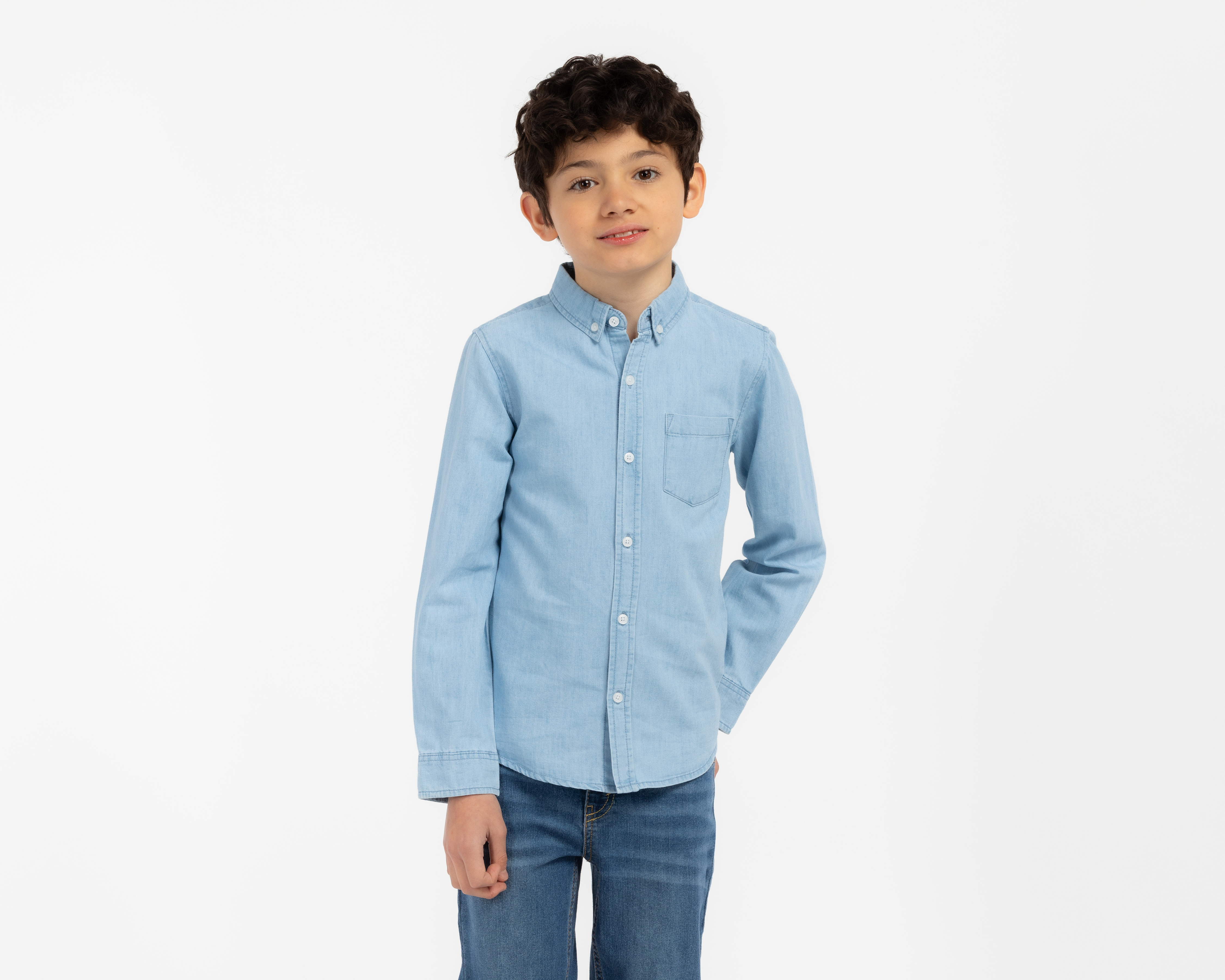 Foto 2 pulgar | Foto 1 | Camisa de Manga Larga Azul Refill para Niño