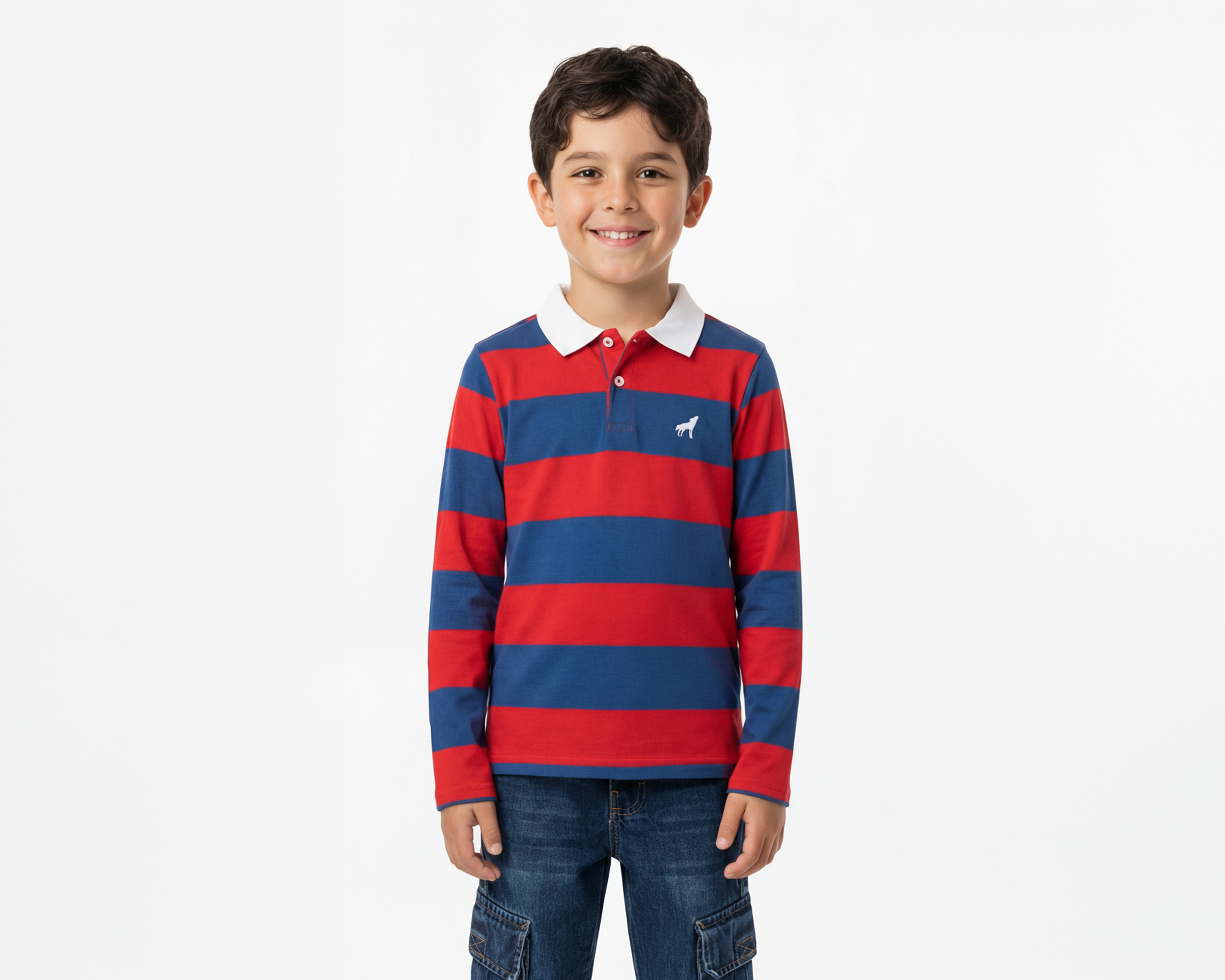 Playera Polo Refill Manga Larga Multicolor para Niño