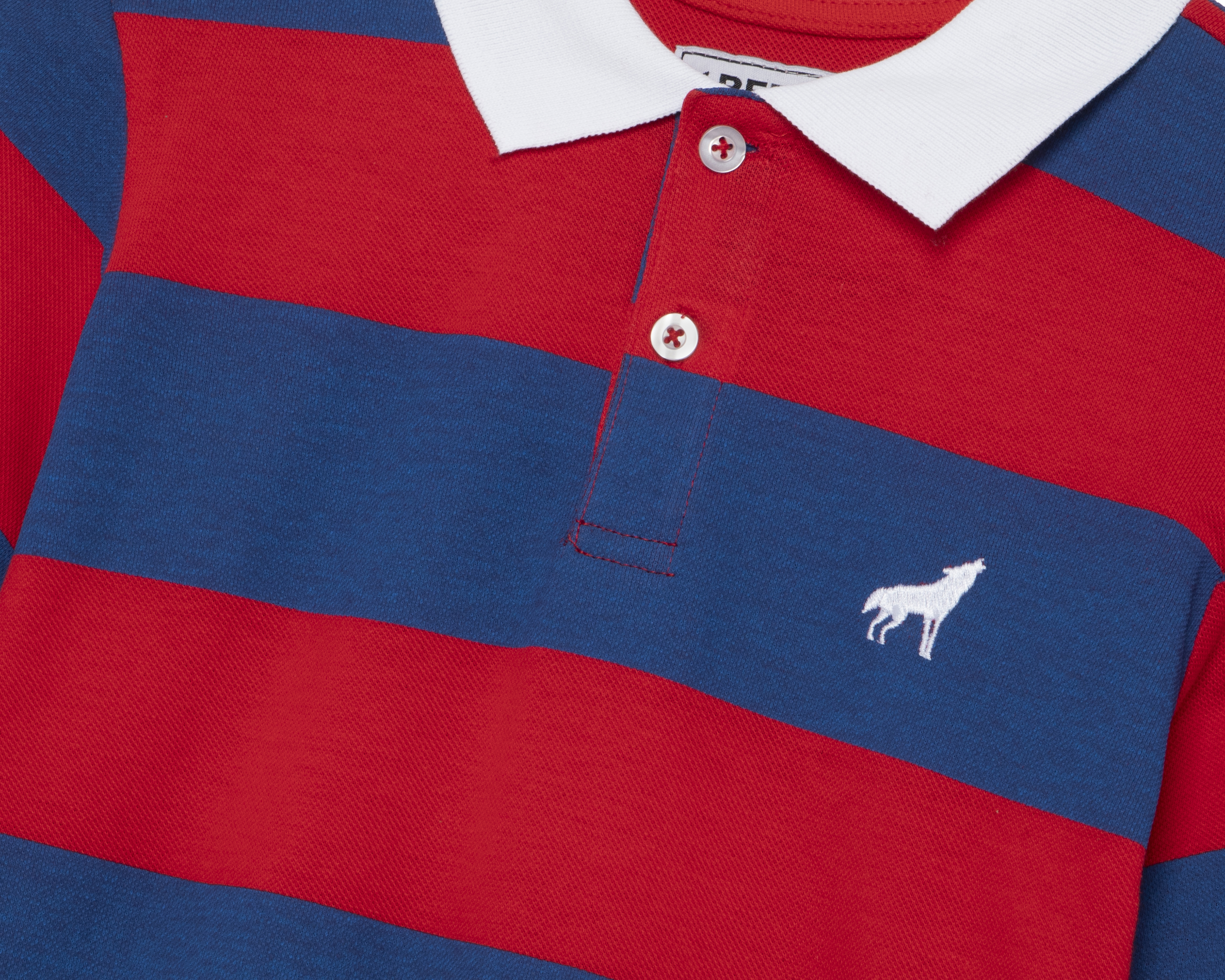 Foto 4 pulgar | Foto 3 | Playera Polo Refill Manga Larga Roja y Azul para Niño