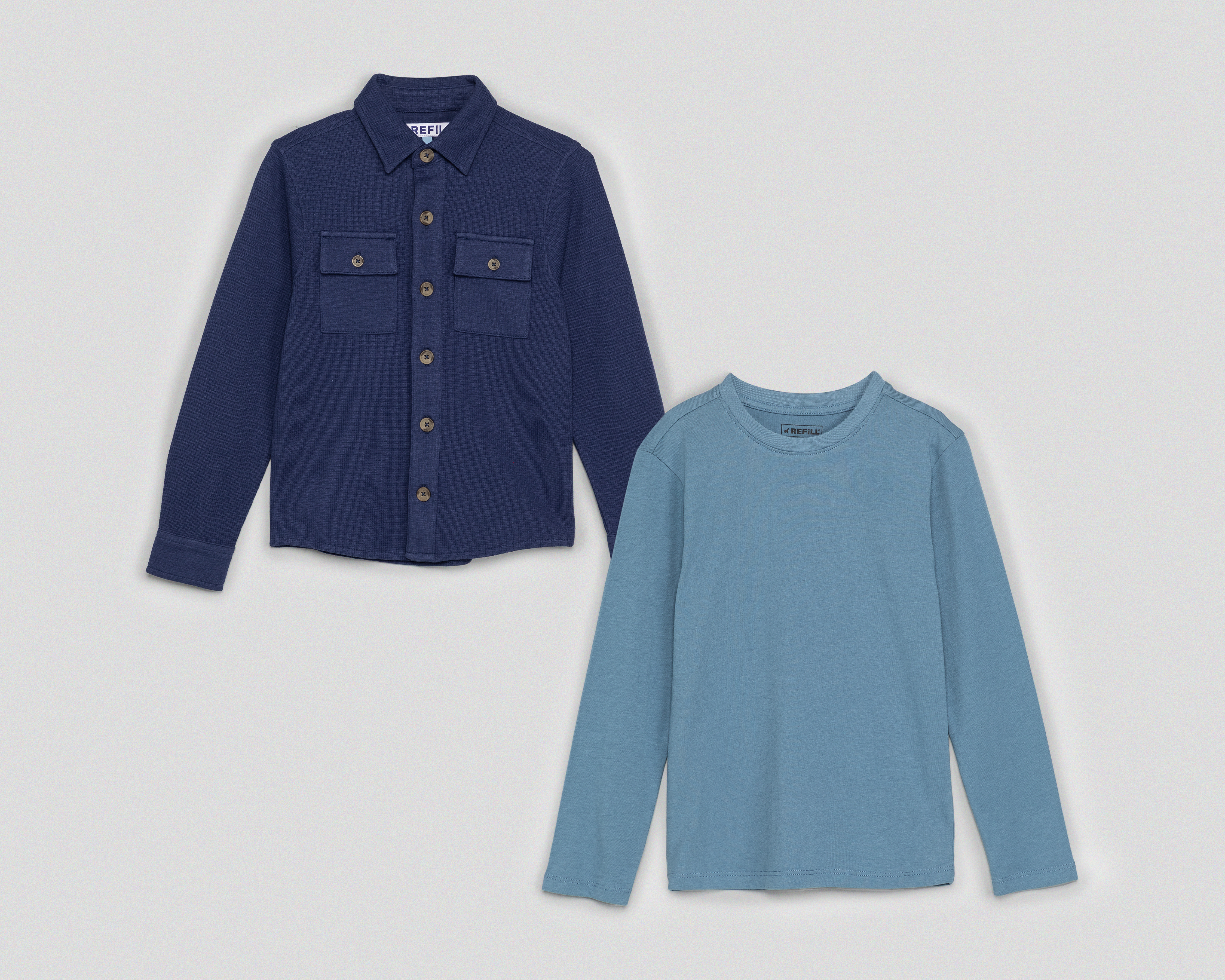 Foto 2 pulgar | Foto 1 | Camisa y Playera Refill Manga Larga para Niño 2 Piezas