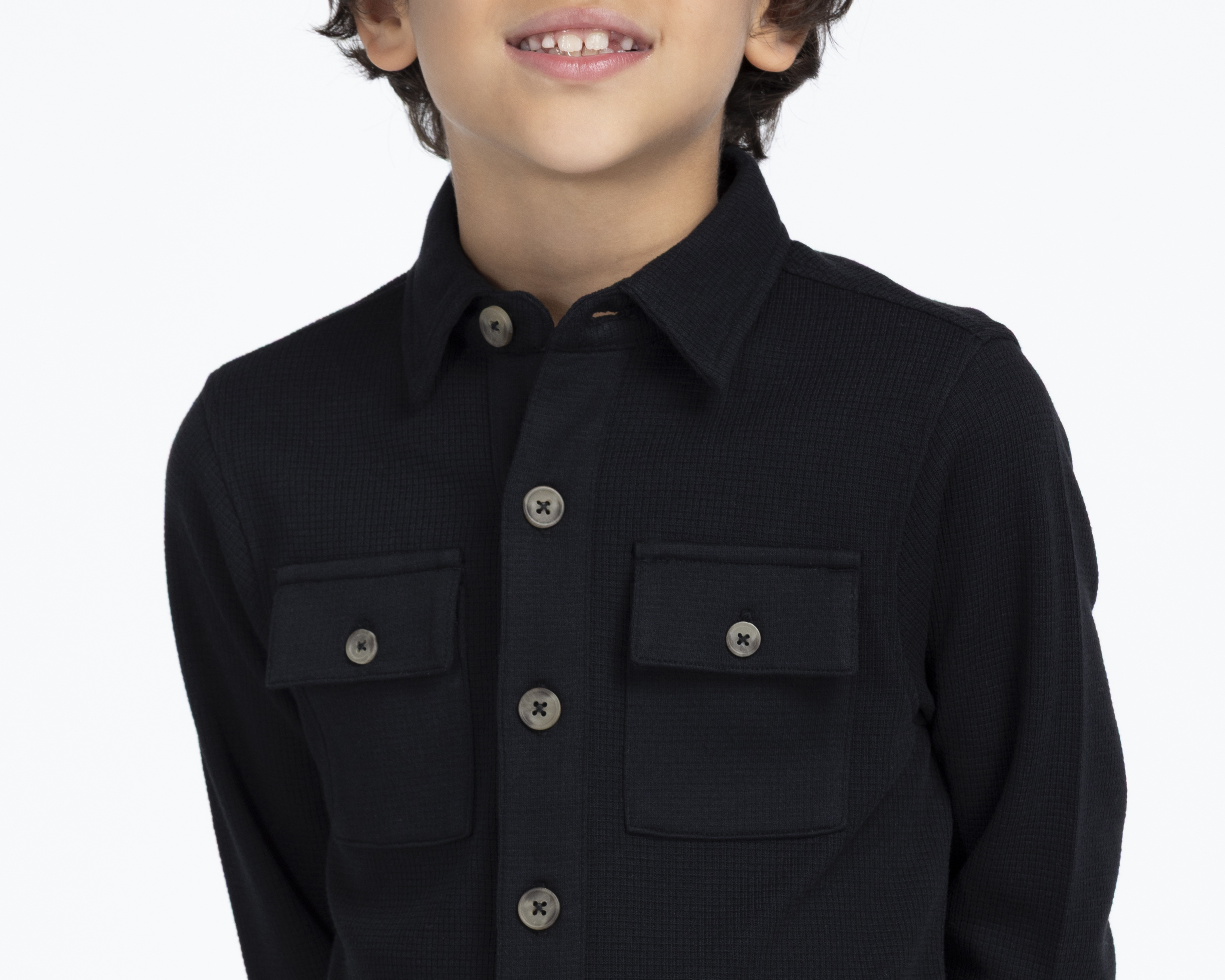 Foto 5 pulgar | Foto 4 | Sobrecamisa de Cuello Americano Negra Neo*City para Niño