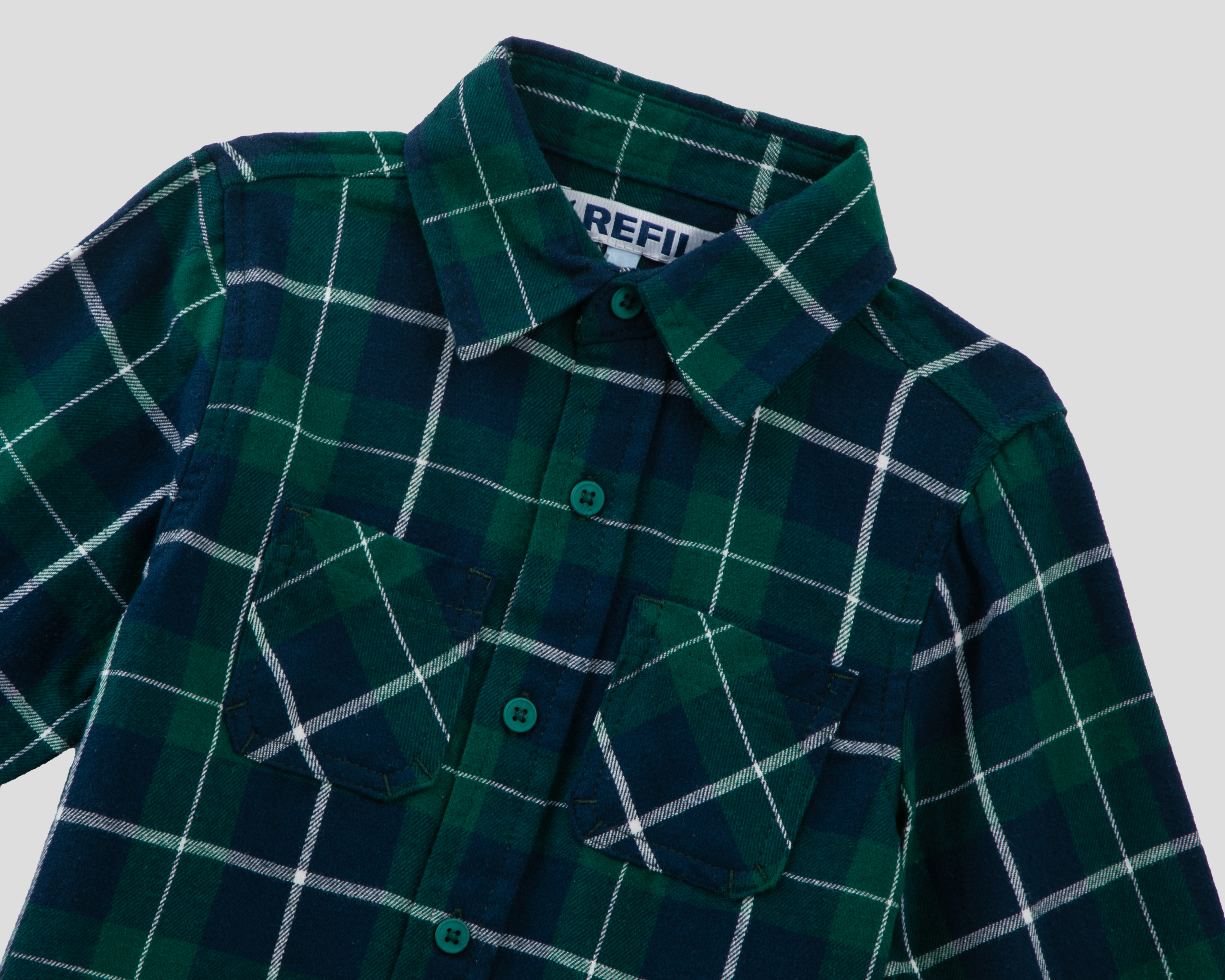 Foto 3 | Foto 3 | Camisa Cuello Americano Verde Refill para Niño