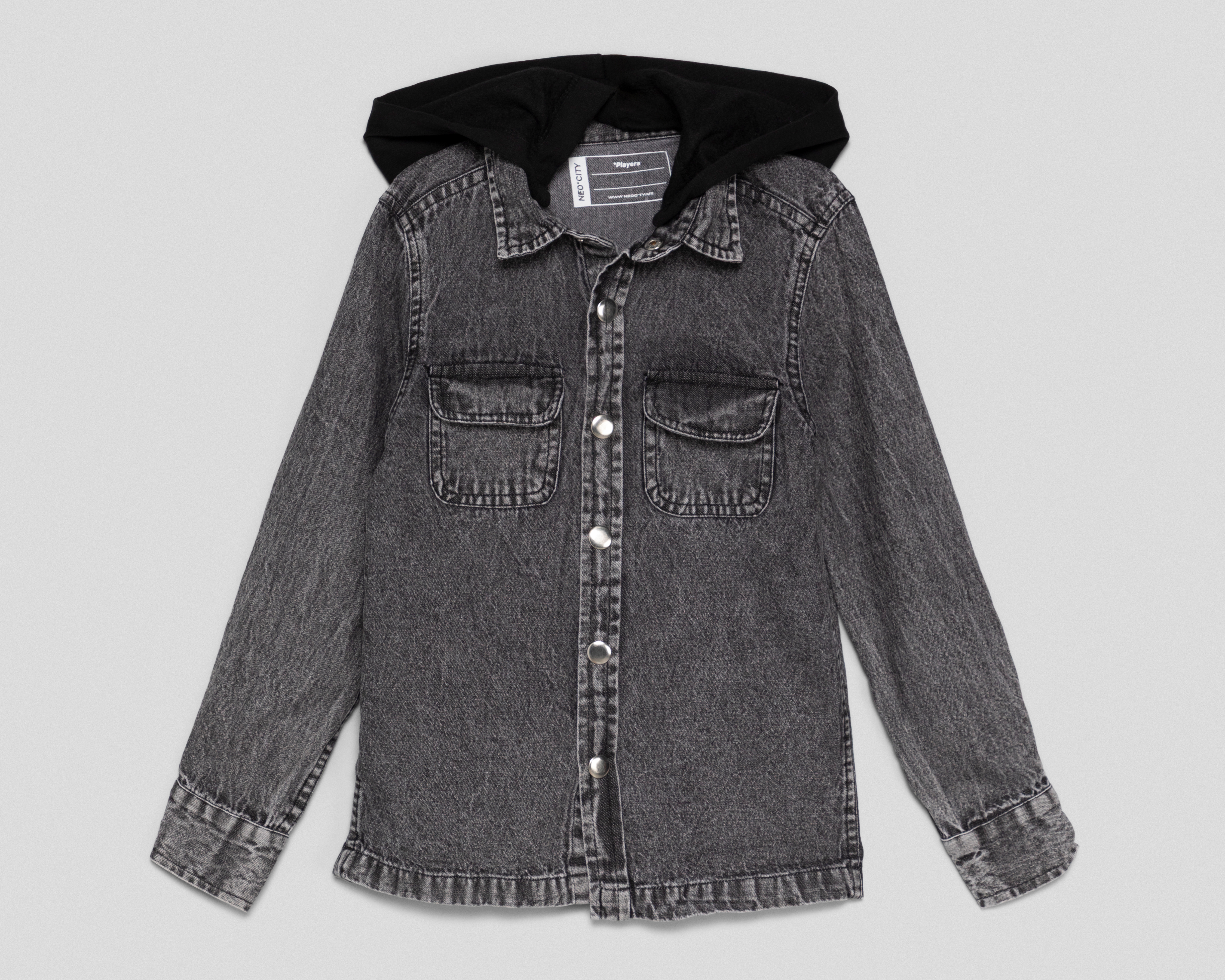 Foto 2 pulgar | Foto 1 | Camisa con Capucha Negra Neo*City para Niño