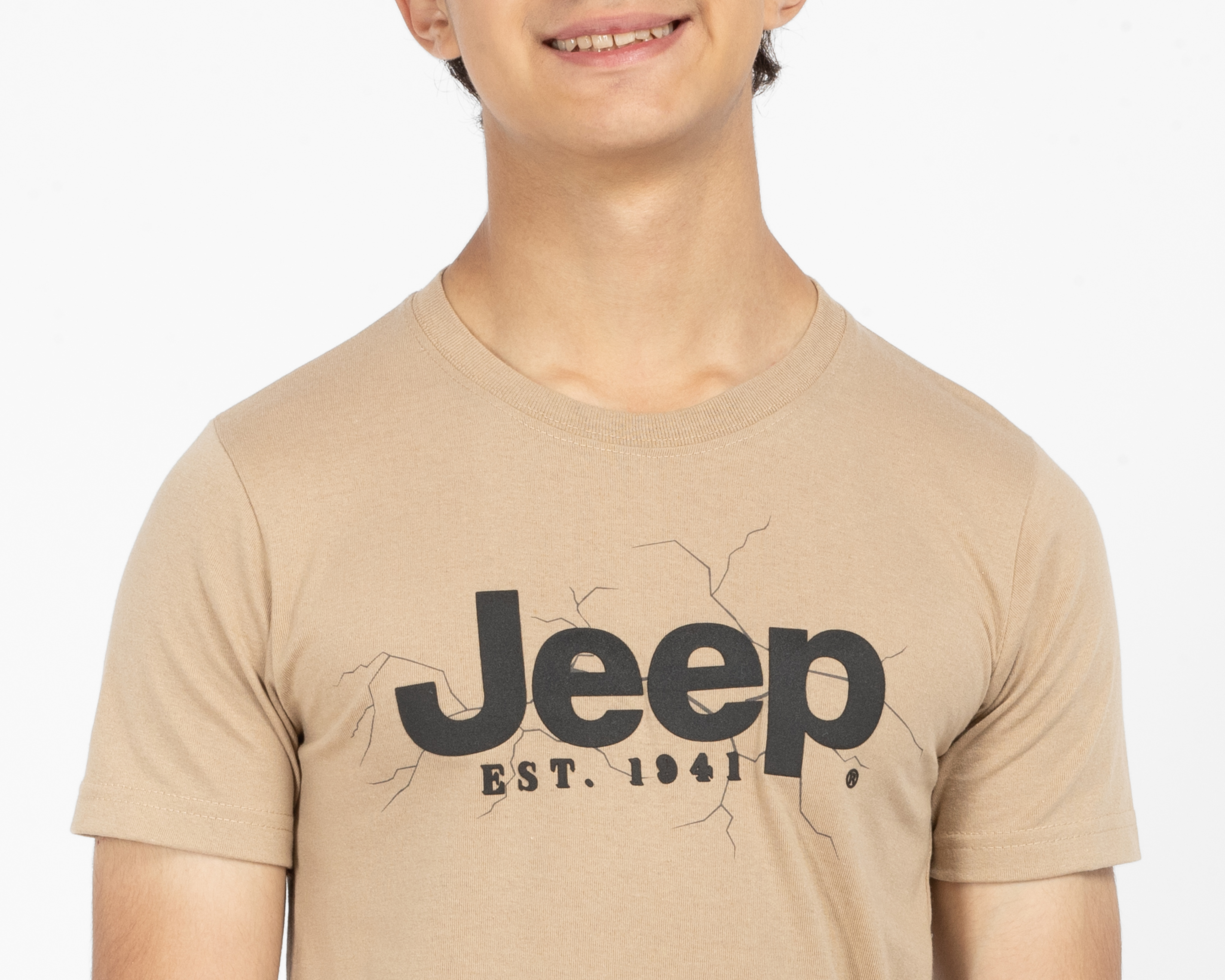 Foto 4 | Foto 4 | Playera de Cuello Redondo Caqui Jeep Juvenil