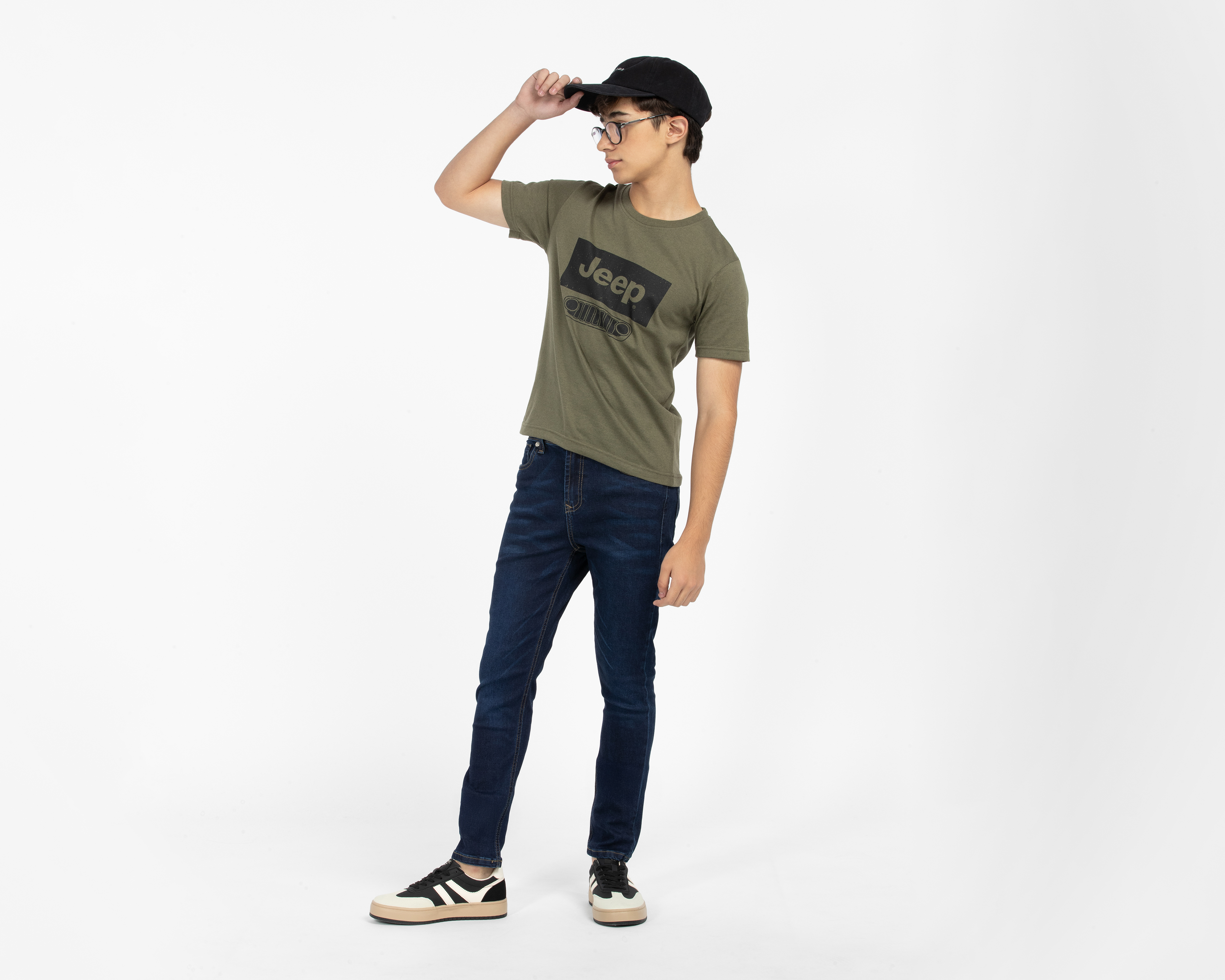 Foto 2 | Foto 2 | Playera de Cuello Redondo Verde Olivo Jeep Juvenil